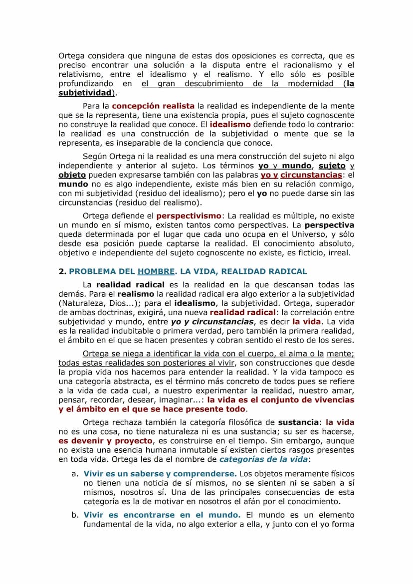 ORTEGA Y GASSET (1883-1955)
1. PROBLEMA DEL CONOCIMIENTO. PROBLEMA DE LA REALIDAD 1.
1. Rasgos de la filosofía
En su obra ¿Qué es filosofía?