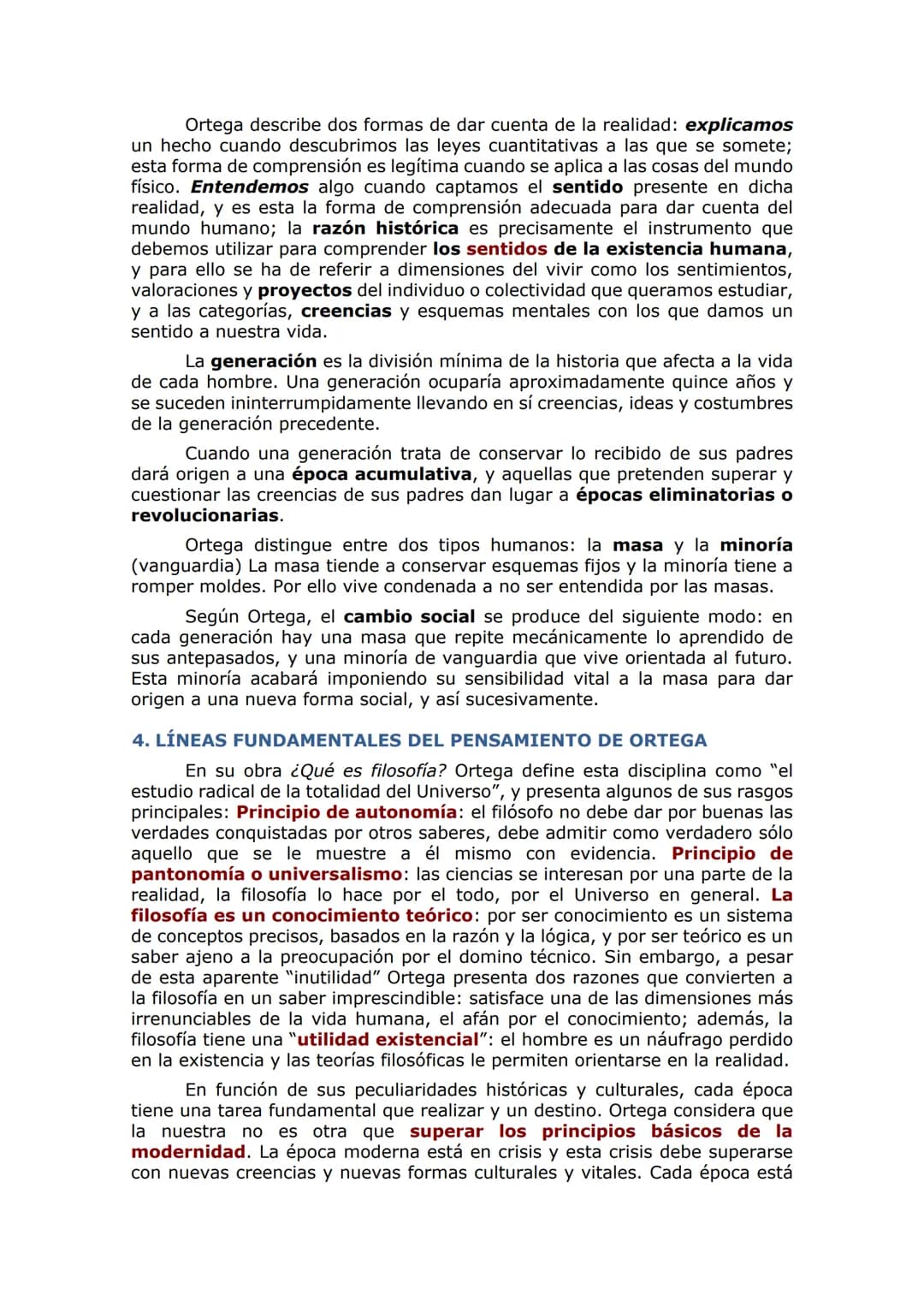 ORTEGA Y GASSET (1883-1955)
1. PROBLEMA DEL CONOCIMIENTO. PROBLEMA DE LA REALIDAD 1.
1. Rasgos de la filosofía
En su obra ¿Qué es filosofía?