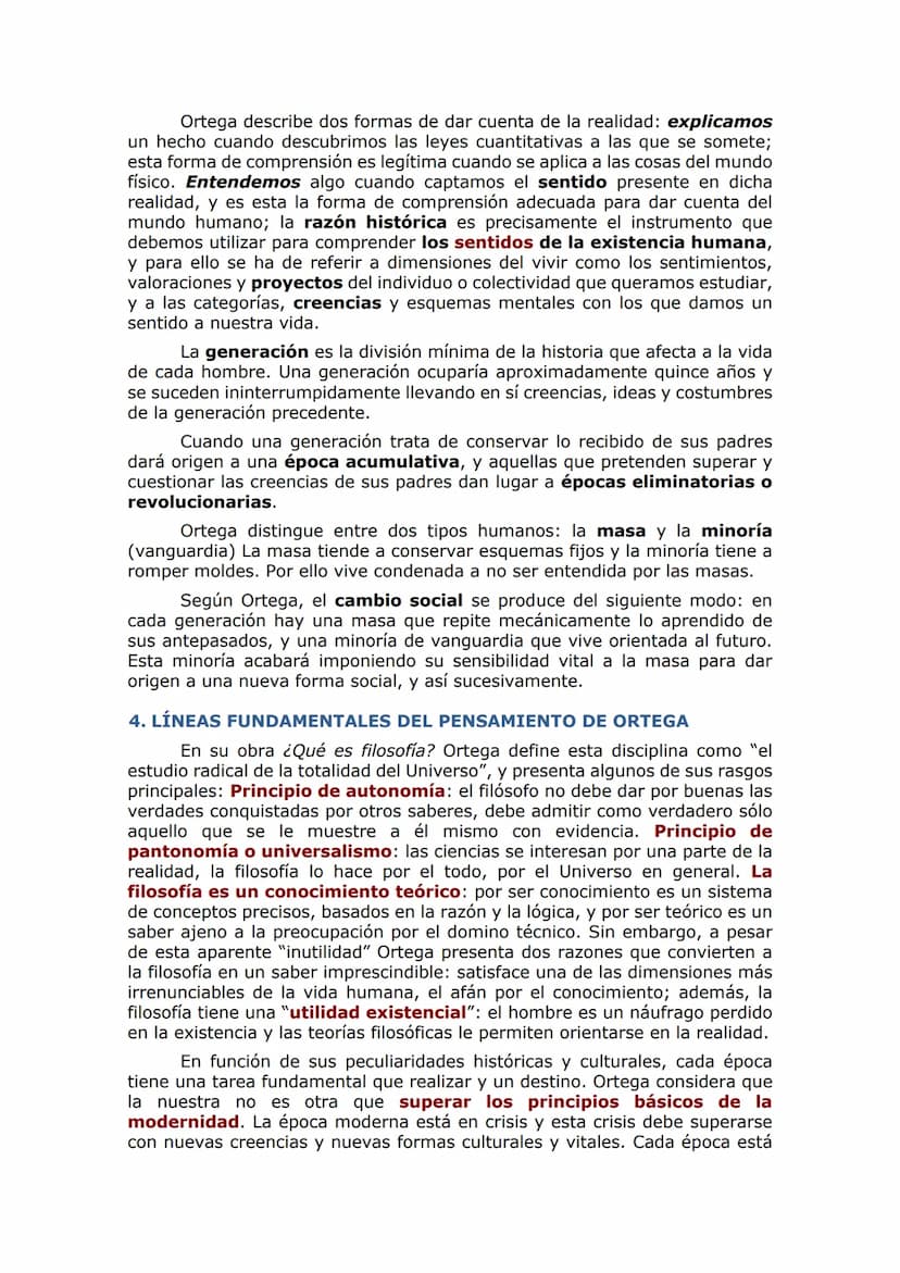 ORTEGA Y GASSET (1883-1955)
1. PROBLEMA DEL CONOCIMIENTO. PROBLEMA DE LA REALIDAD 1.
1. Rasgos de la filosofía
En su obra ¿Qué es filosofía?