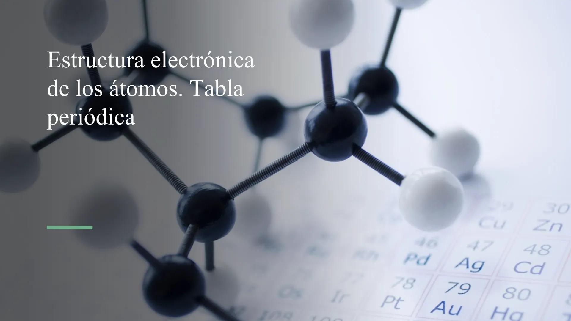 Estructura electrónica
de los átomos. Tabla
periódica
30
CU
Zn
40
47
48
Pd
Ag
Cd
78
79
80
Ir
Pt
Au
Ha Índice
1. Modelo mecanocuántico del át