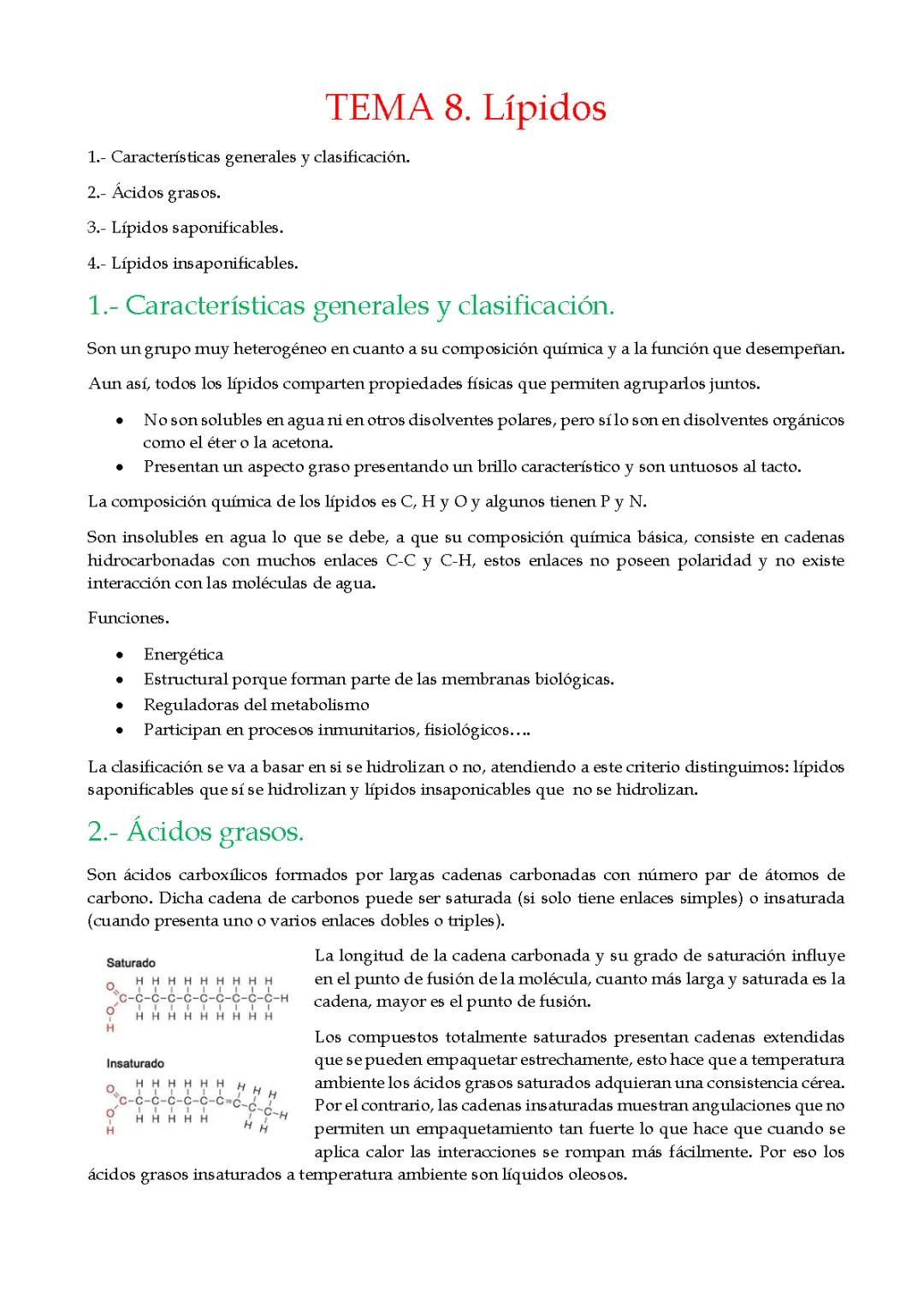 Tema 8. Lípidos.