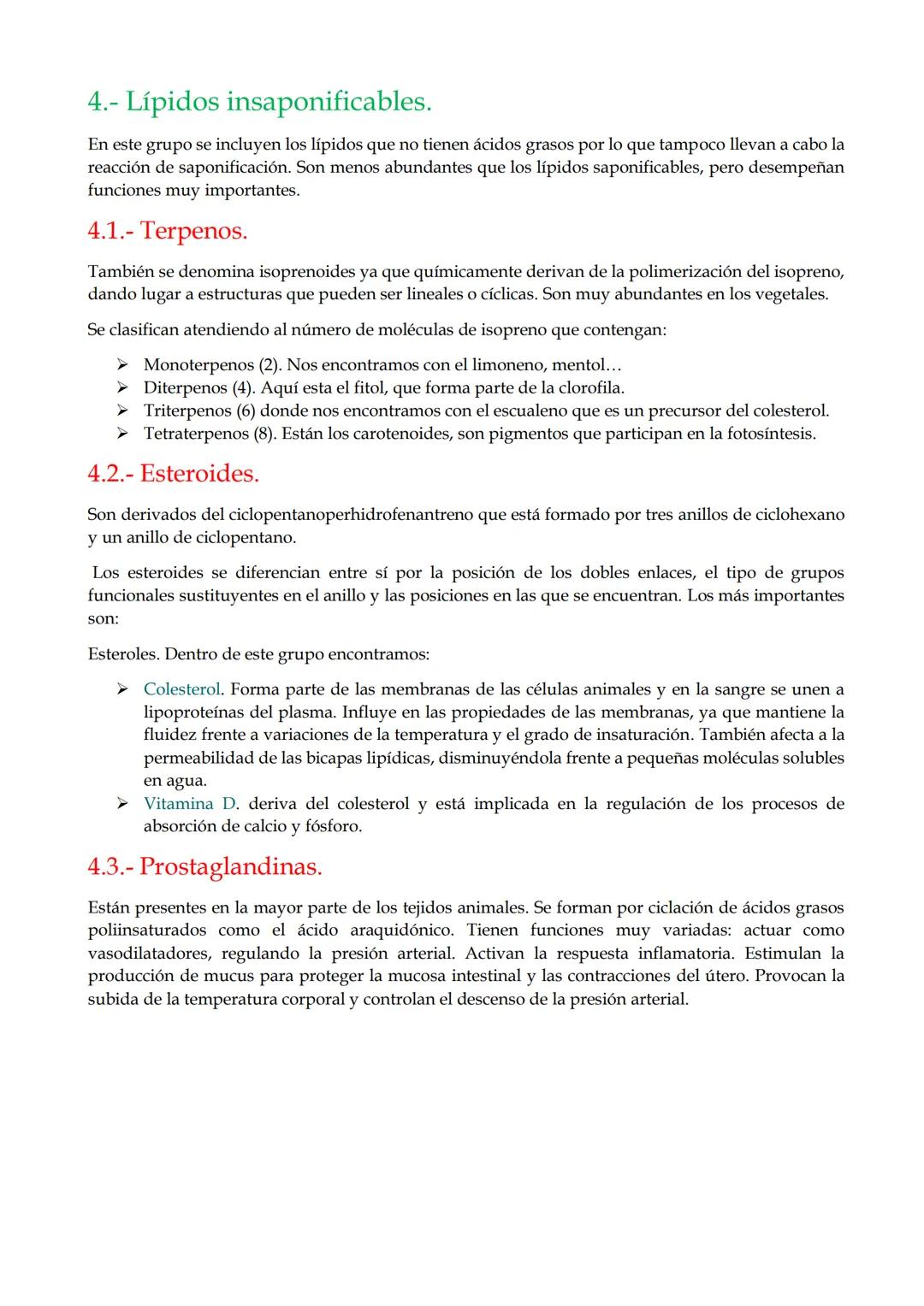 1.- Características generales y clasificación.
2.- Ácidos grasos.
3.- Lípidos saponificables.
4.- Lípidos insaponificables.
1.- Característi