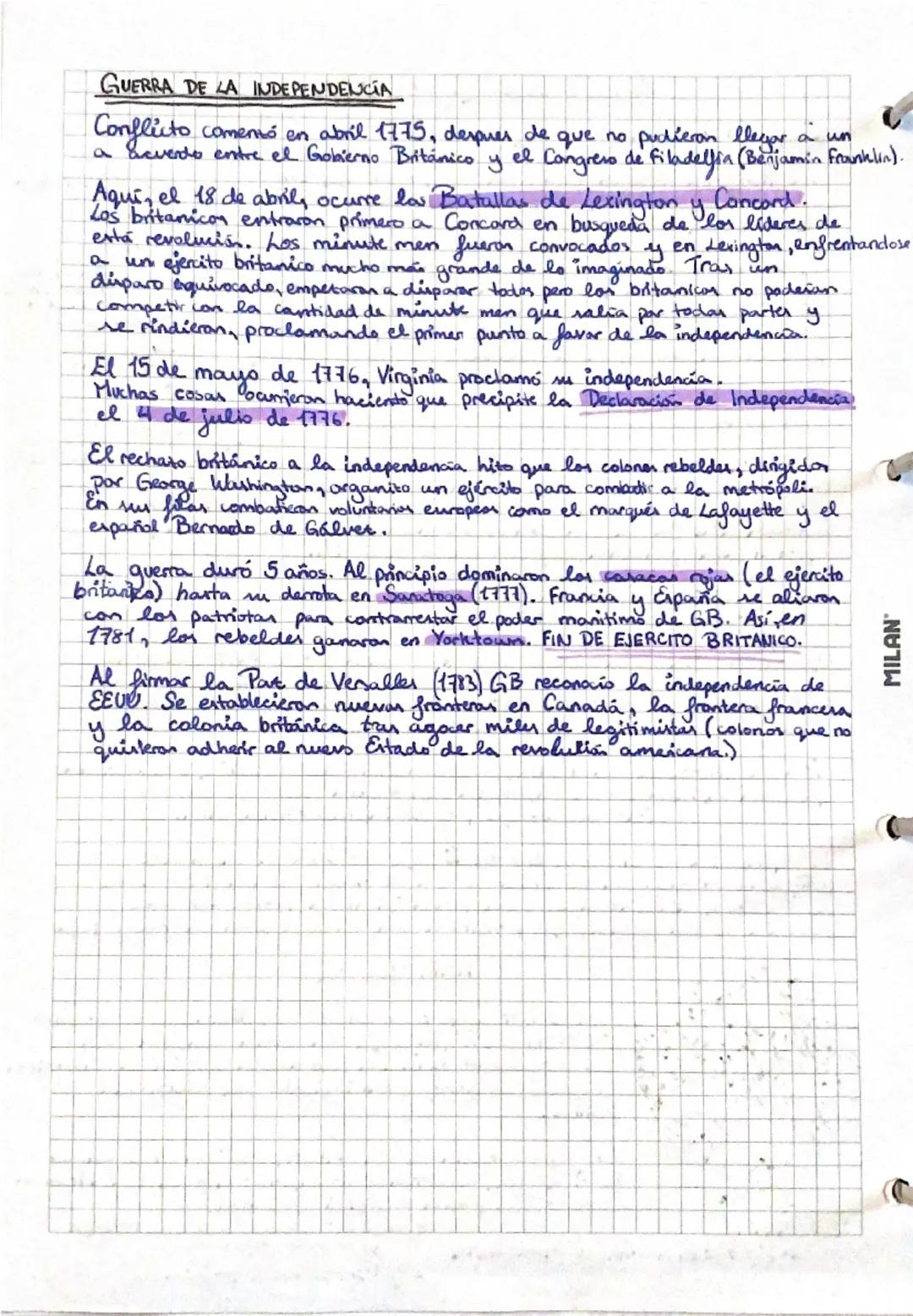 # Tema 1: Cambio y revolución

2. La Revolución Americana

La Revolución norteamericana fue un proceso que tivo
una gran repercusión. Desemb