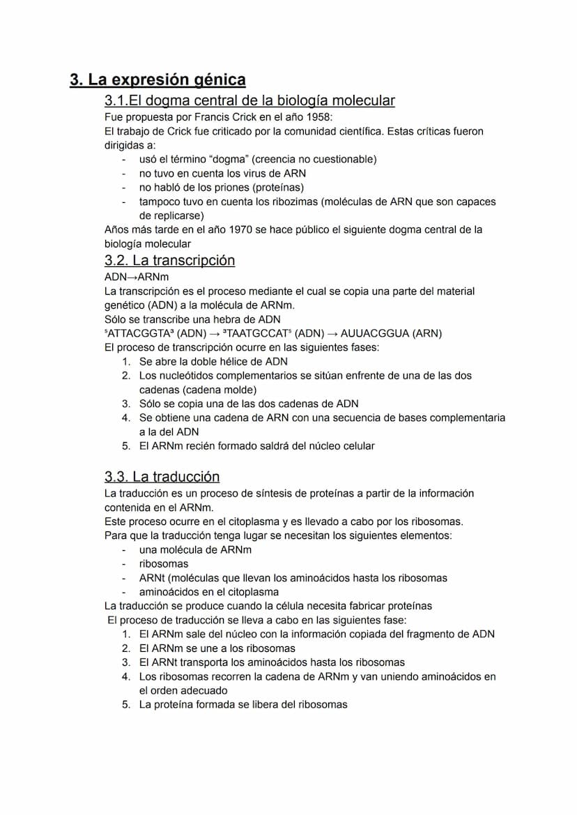 UNIDAD DIDÁCTICA 5. GENÉTICA MOLECULAR
Índice:
1. Los ácidos nucleicos
2. El ADN
3. La expresión génica
4. Las mutaciones
5. La ingeniería g