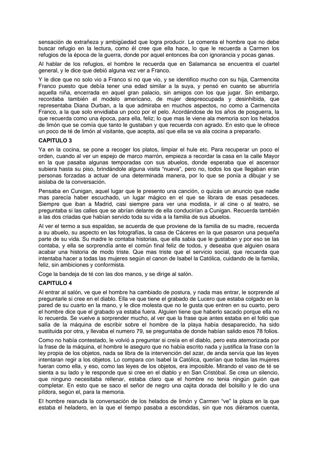 EL CUARTO DE ATRÁS
CARMEN MARTÍN GAITE
CAPITULO 1
En el primer capítulo del libro, la protagonista, Carmen, esta tratando de conciliar el su