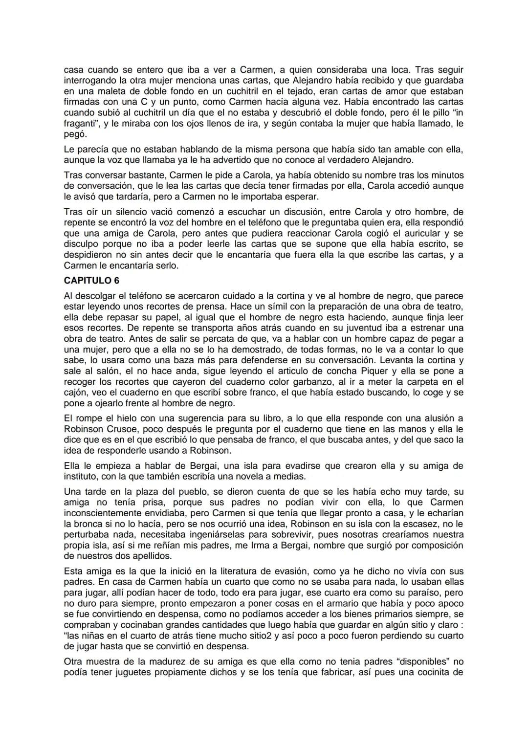 EL CUARTO DE ATRÁS
CARMEN MARTÍN GAITE
CAPITULO 1
En el primer capítulo del libro, la protagonista, Carmen, esta tratando de conciliar el su