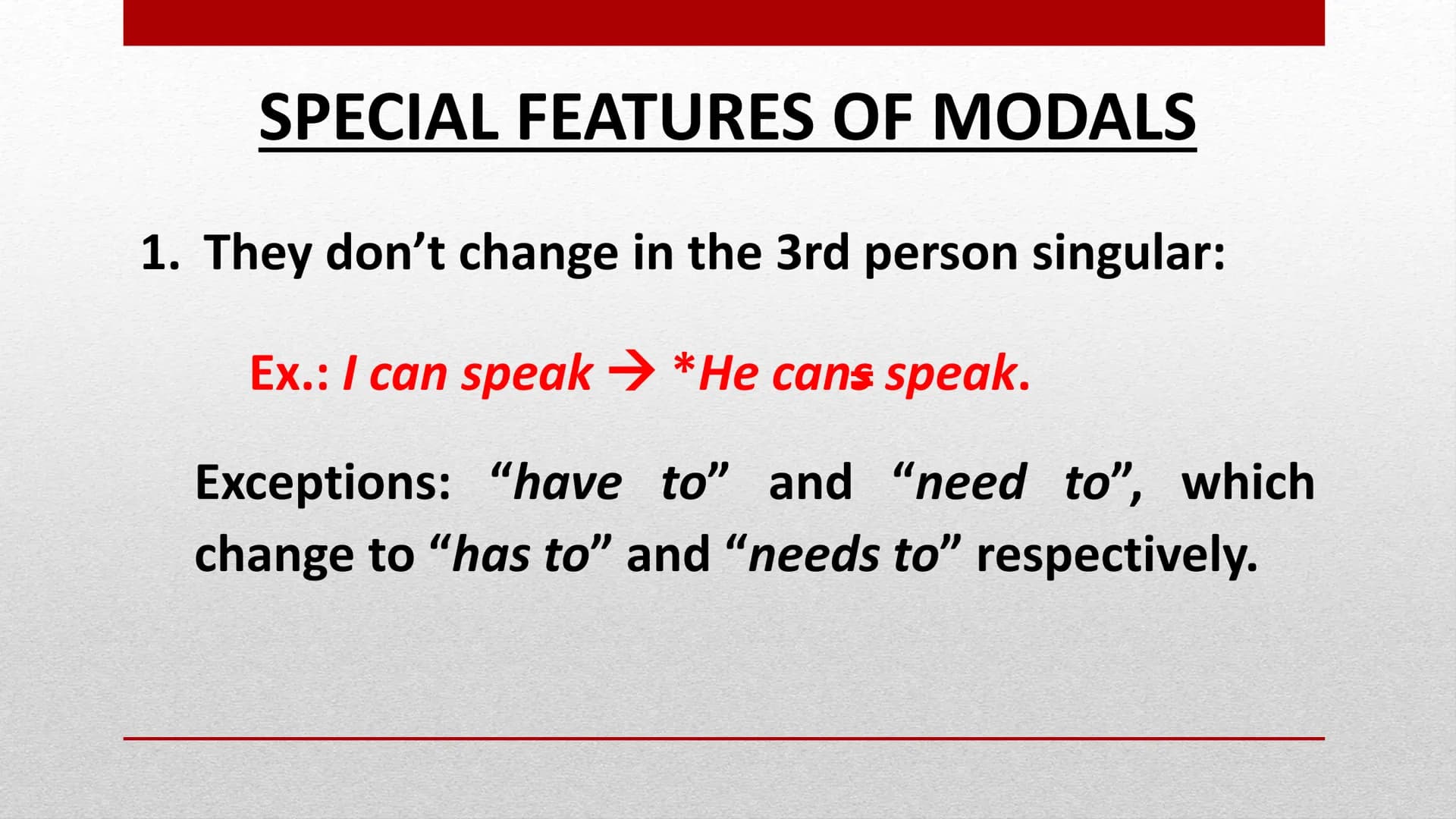 
<p>MODAL VERBS IN ENGLISH</p>
<p>MODAL VERBS LIST</p>
<p>MODAL VERBS in English are, together with the Phrasal verbs, the most difficult ve