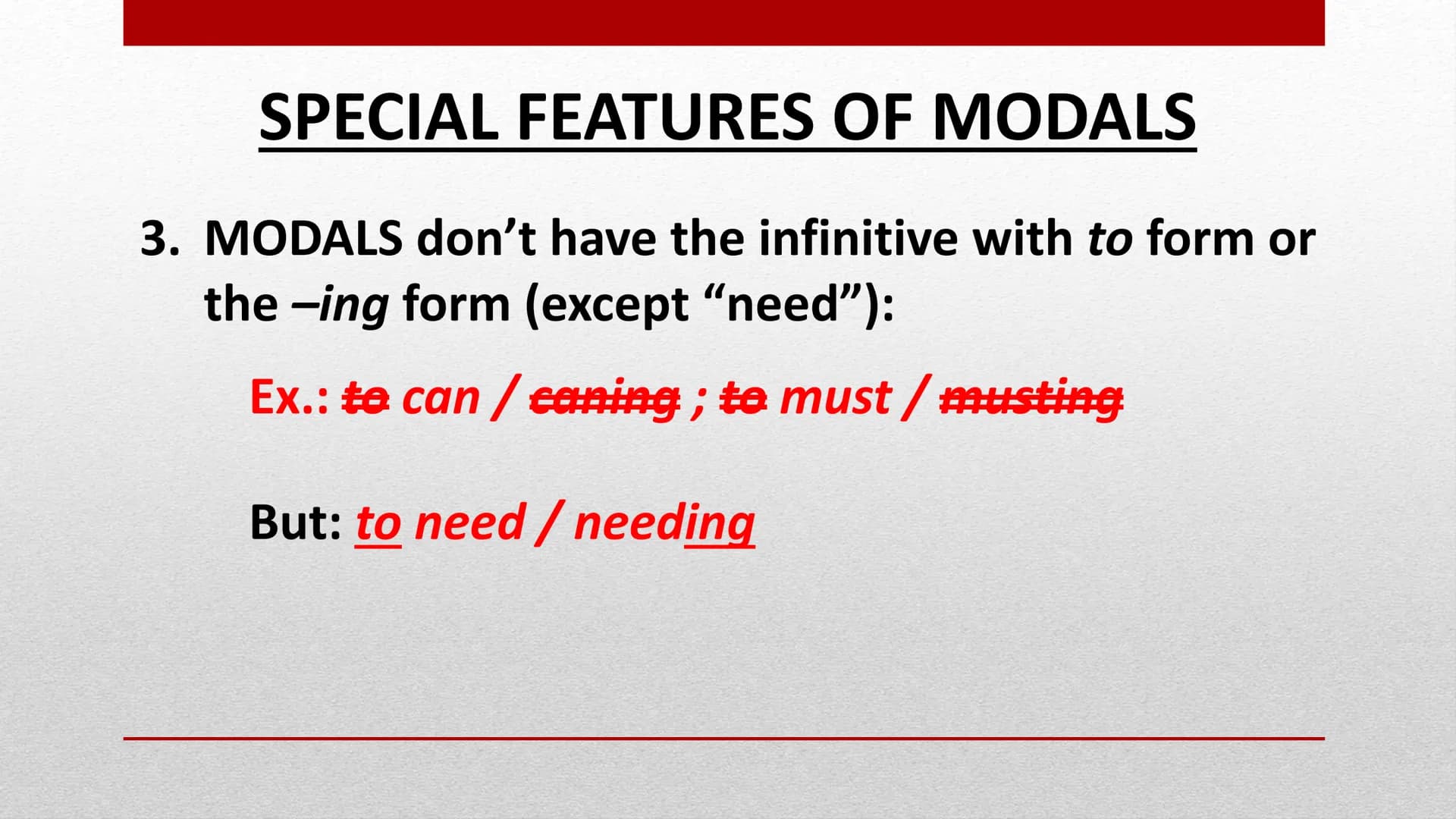 
<p>MODAL VERBS IN ENGLISH</p>
<p>MODAL VERBS LIST</p>
<p>MODAL VERBS in English are, together with the Phrasal verbs, the most difficult ve