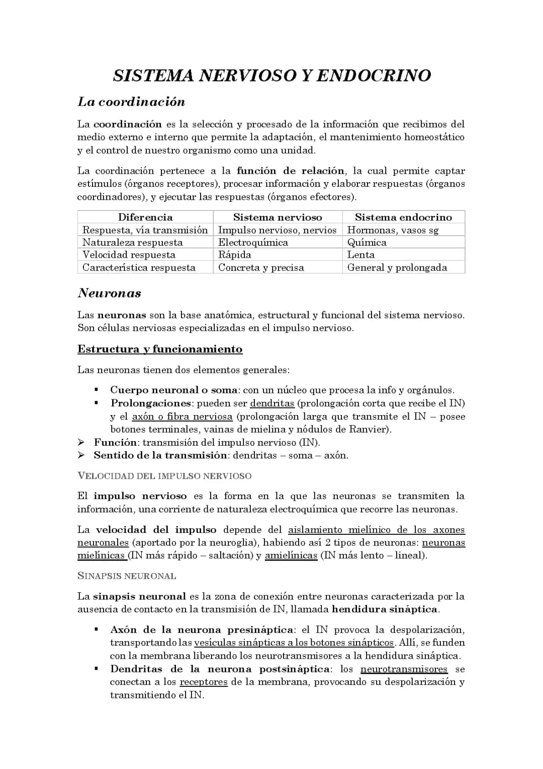 Sistema nervioso y endocrino