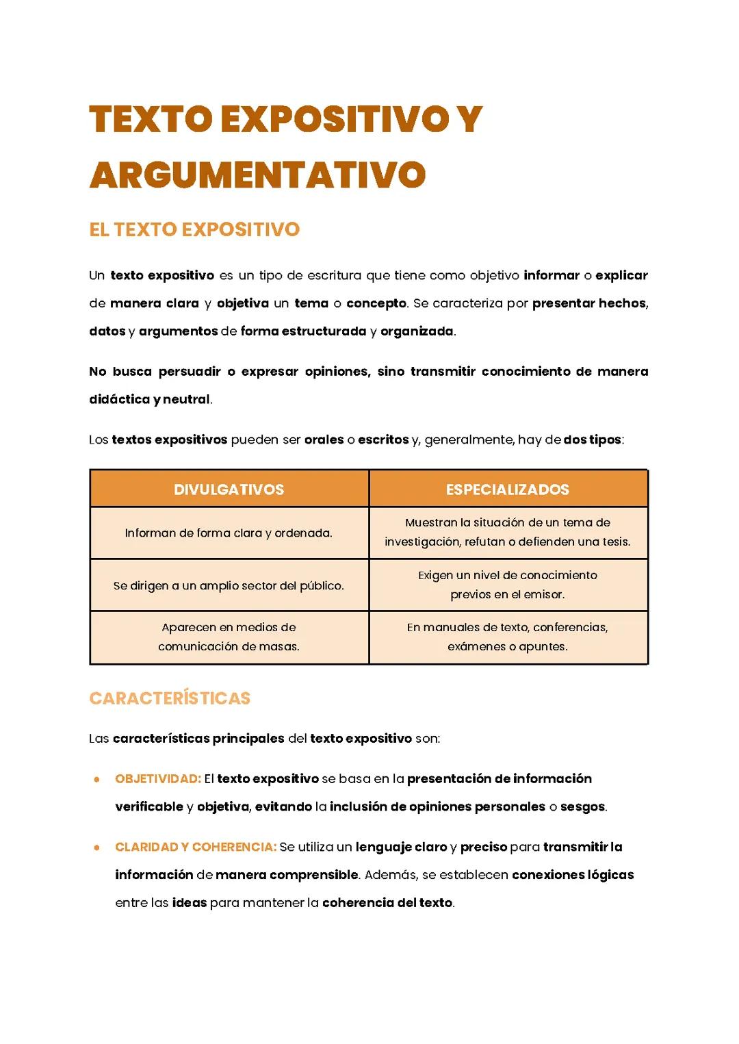 Ejemplos y Características de Textos Expositivo-Argumentativos para 4º ESO y 1 Bachillerato