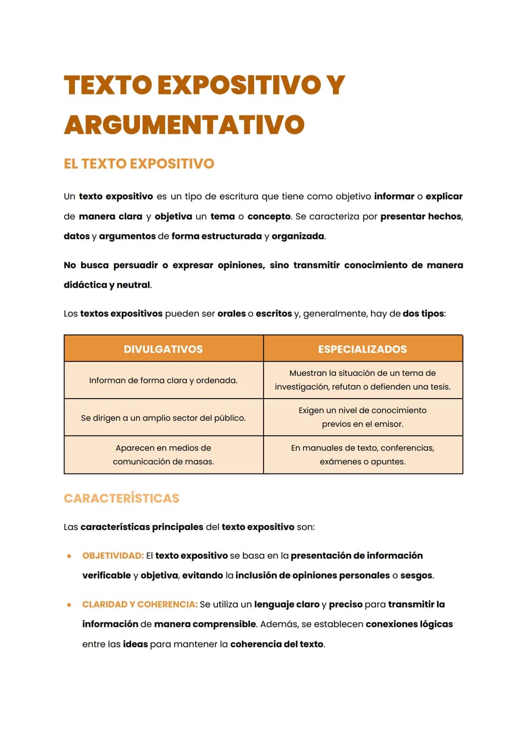 TEXTO EXPOSITIVO Y
ARGUMENTATIVO
EL TEXTO EXPOSITIVO
Un texto expositivo es un tipo de escritura que tiene como objetivo informar o explicar
