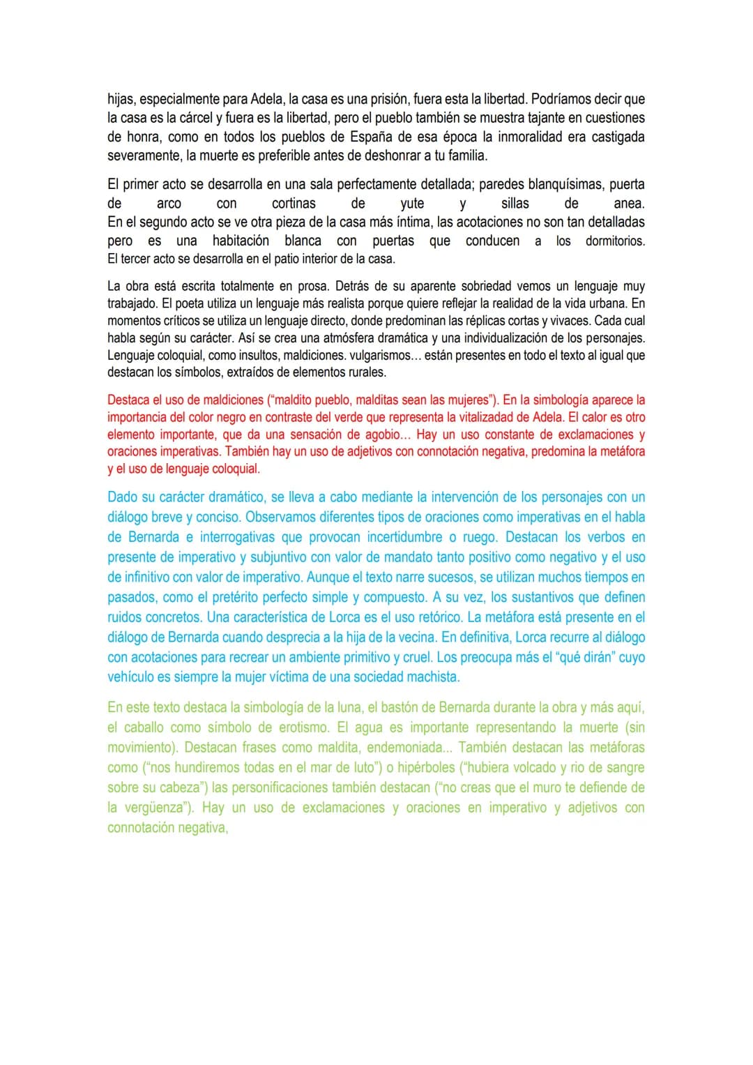 
<p>El texto objeto de nuestro comentario es un fragmento de La Casa de Bernarda Alba, última obra de Federico García Lorca (1898-1936). En 