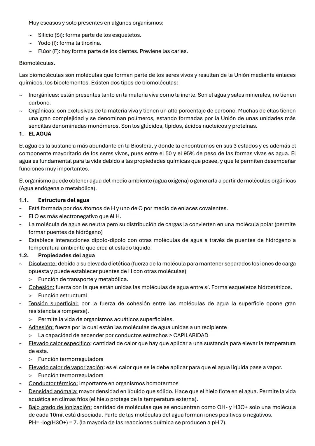 Bloque 1. LA BASE MOLECULAR Y FÍSICO-QUÍMICA DE LA VIDA.
UD 1: BIOELEMENTOS. BIOMOLÉCULAS INORGÁNICAS.
Los bioelementos son elementos químic