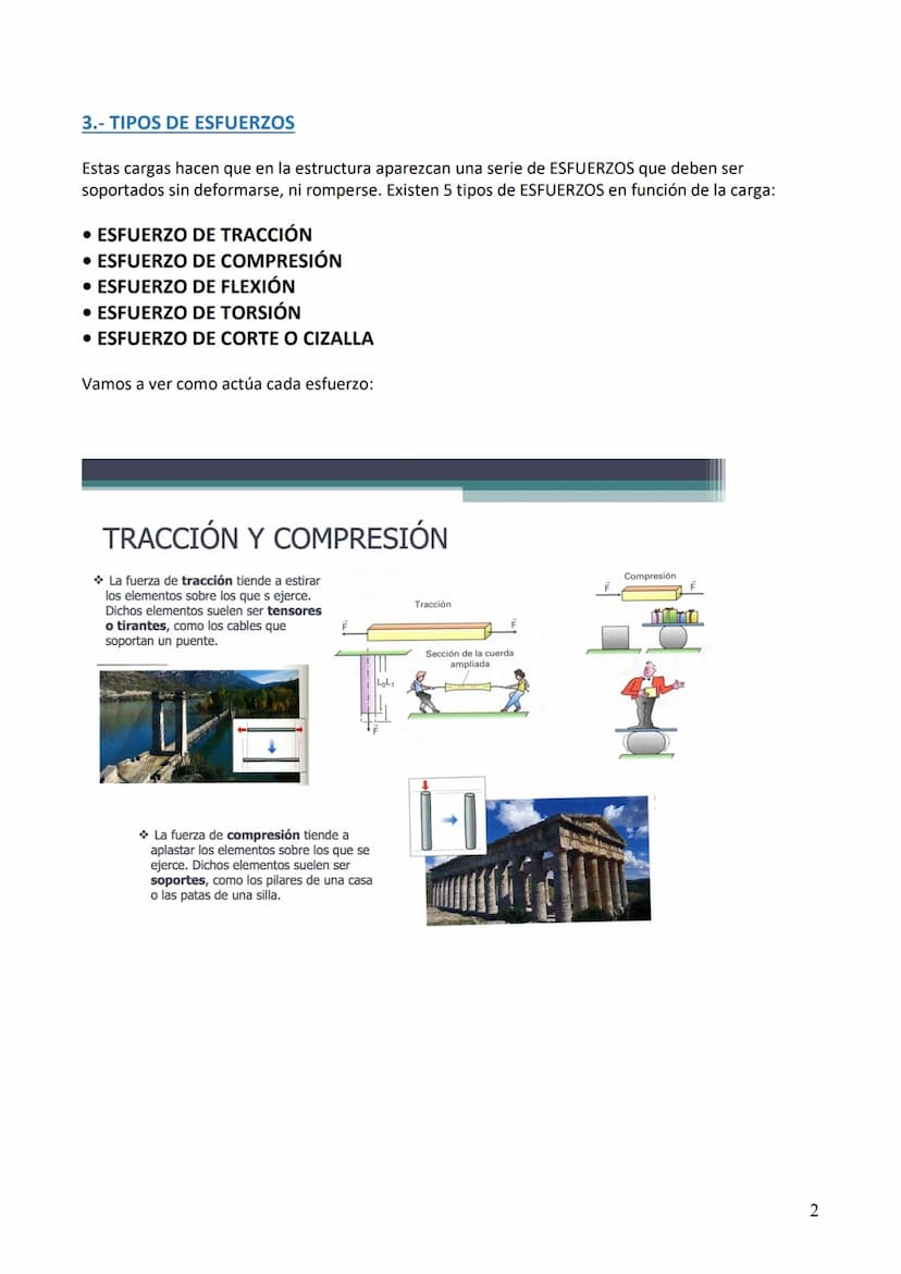 LAS ESTRUCTURAS
Una ESTRUCTURA es el conjunto de elementos de un cuerpo, unidos entre sí,
encargados de soportar las fuerzas que actúan sobr