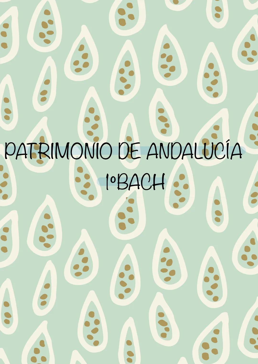 # PATRIMONIO DE ANDALUCÍA

1ºBACH # PATRIMONIO

UNIDAD 1

¿QUÉ ES PATRIMONIO?

Producto y proceso que suministra a la sociedad un caudal de 