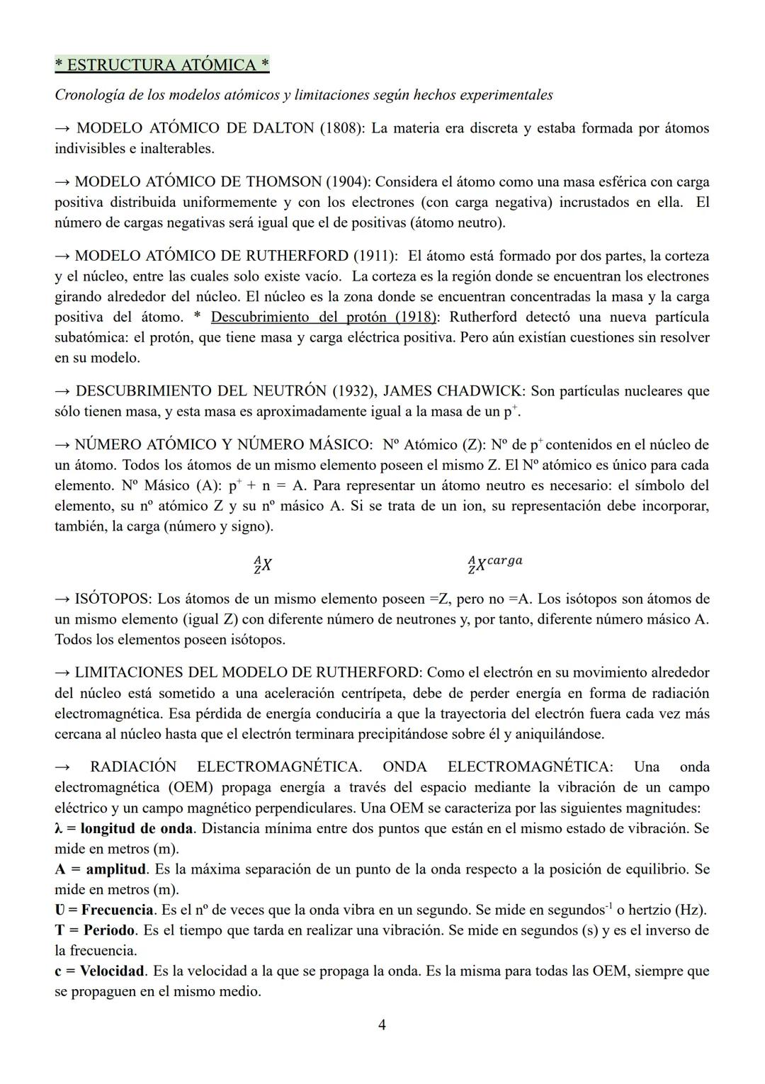 * ESTRUCTURA ATÓMICA *

Cronologia de los modelos atómicos y limitaciones según hechos experimentales

→ MODELO ATÓMICO DE DALTON (1808): La