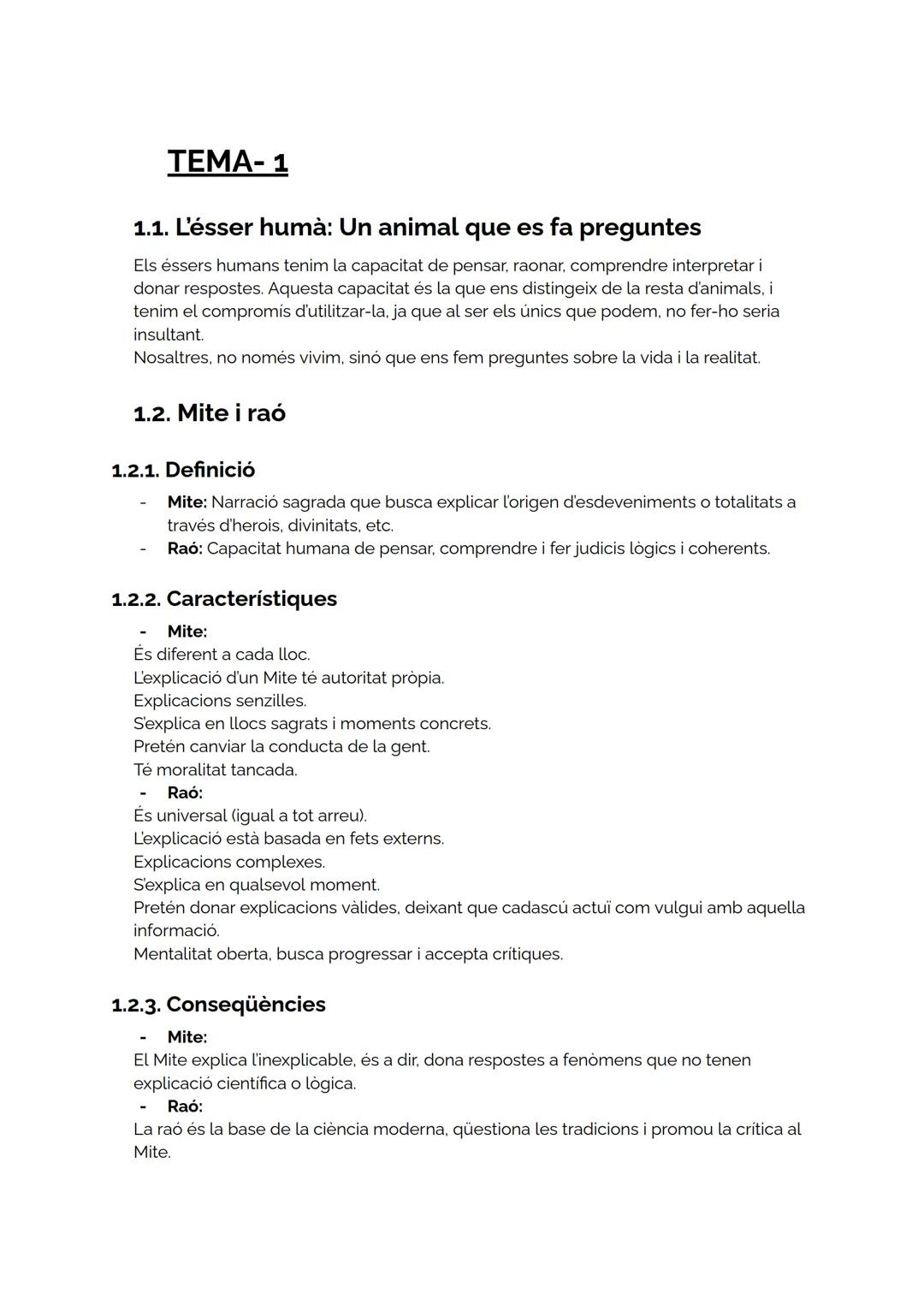 # TEMA-1

1.  1. L'ésser humà: Un animal que es fa preguntes

Els éssers humans tenim la capacitat de pensar, raonar, comprendre interpretar