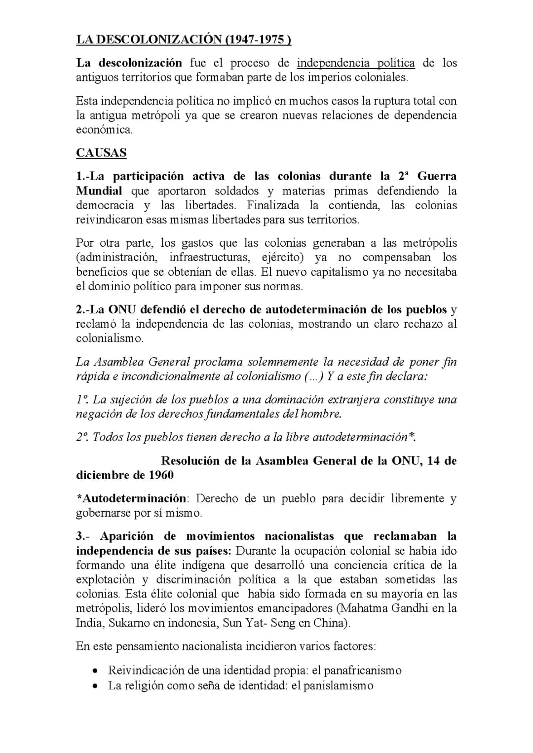 La descolonización 