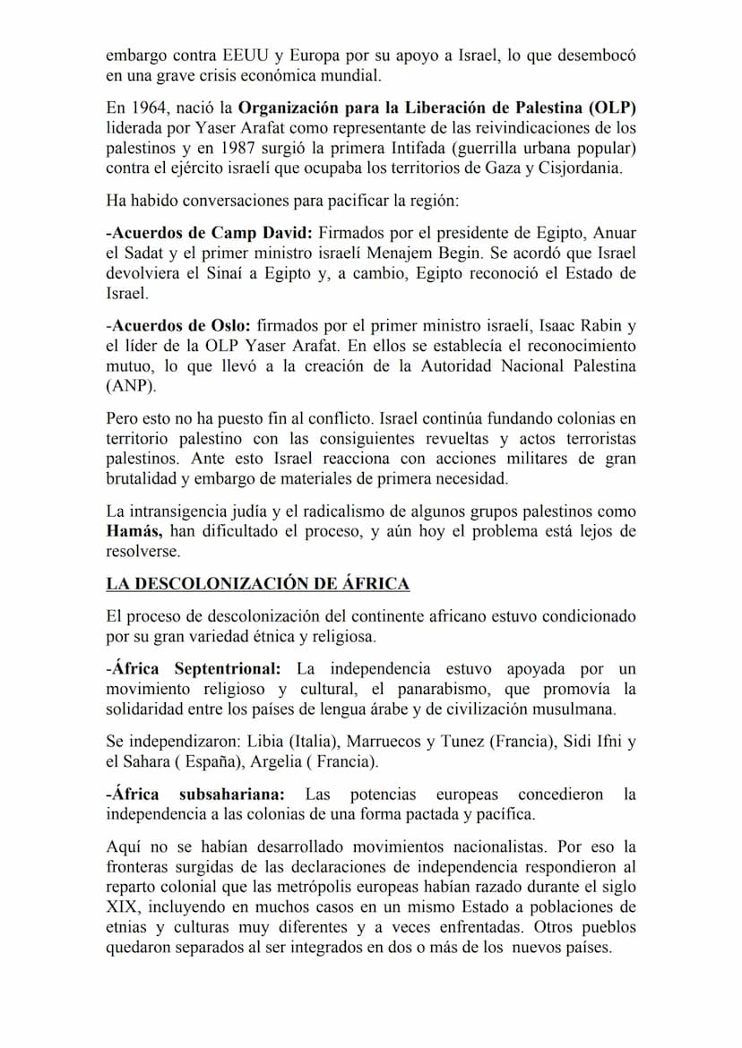 LA DESCOLONIZACIÓN (1947-1975)
La descolonización fue el proceso de independencia política de los
antiguos territorios que formaban parte de