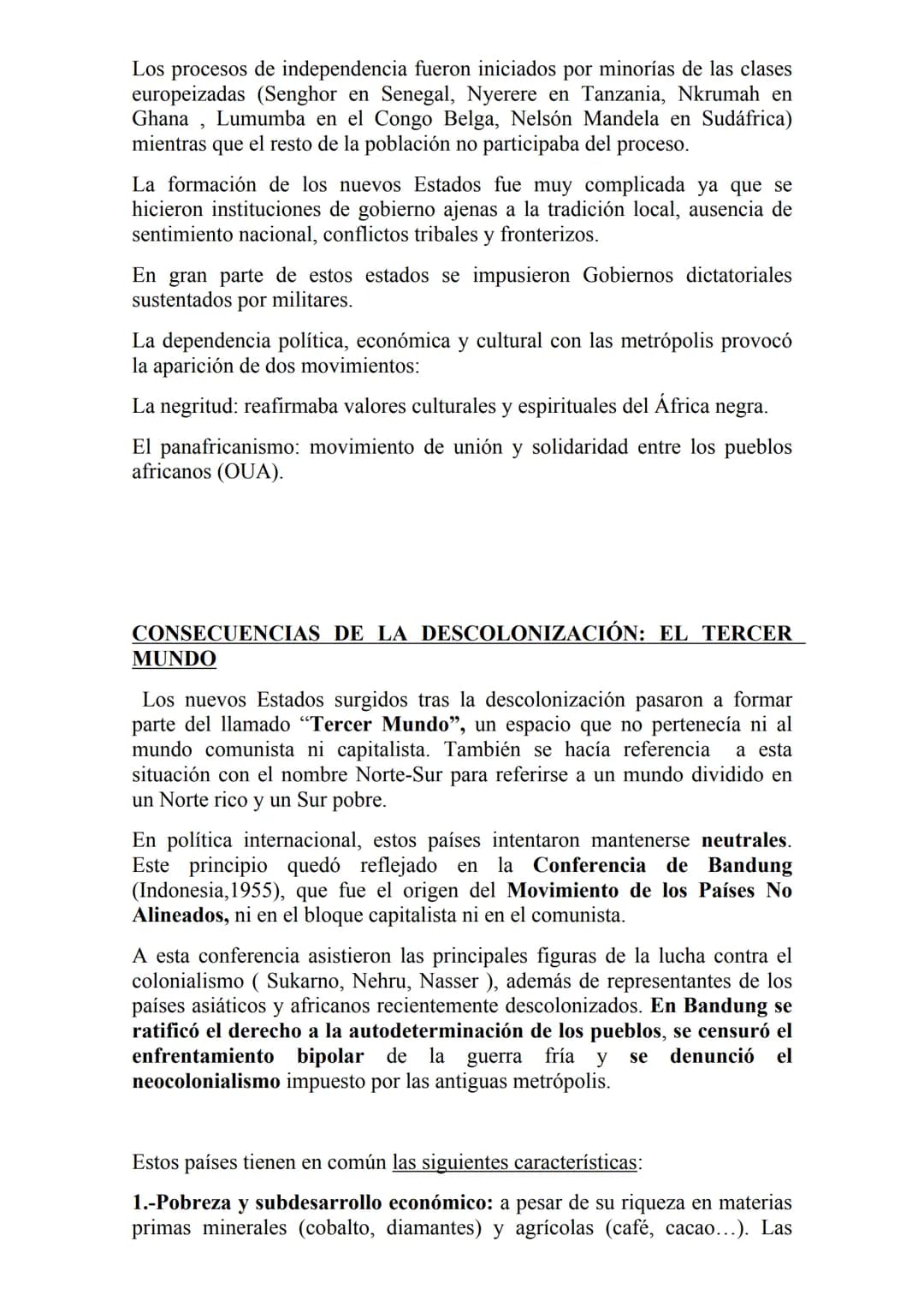 LA DESCOLONIZACIÓN (1947-1975)
La descolonización fue el proceso de independencia política de los
antiguos territorios que formaban parte de