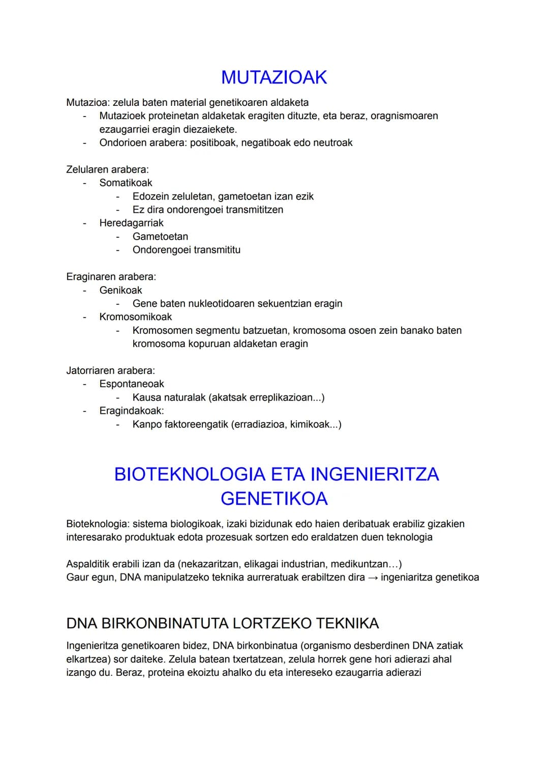 DNA
INFORMAZIO ETA MANIPULAZIO
GENETIKOA
Azido nukleikoa: ADN eta RNA
DUA
Zelulen informazio genetikoa gordetzen duen molekula
Bizidun guzti