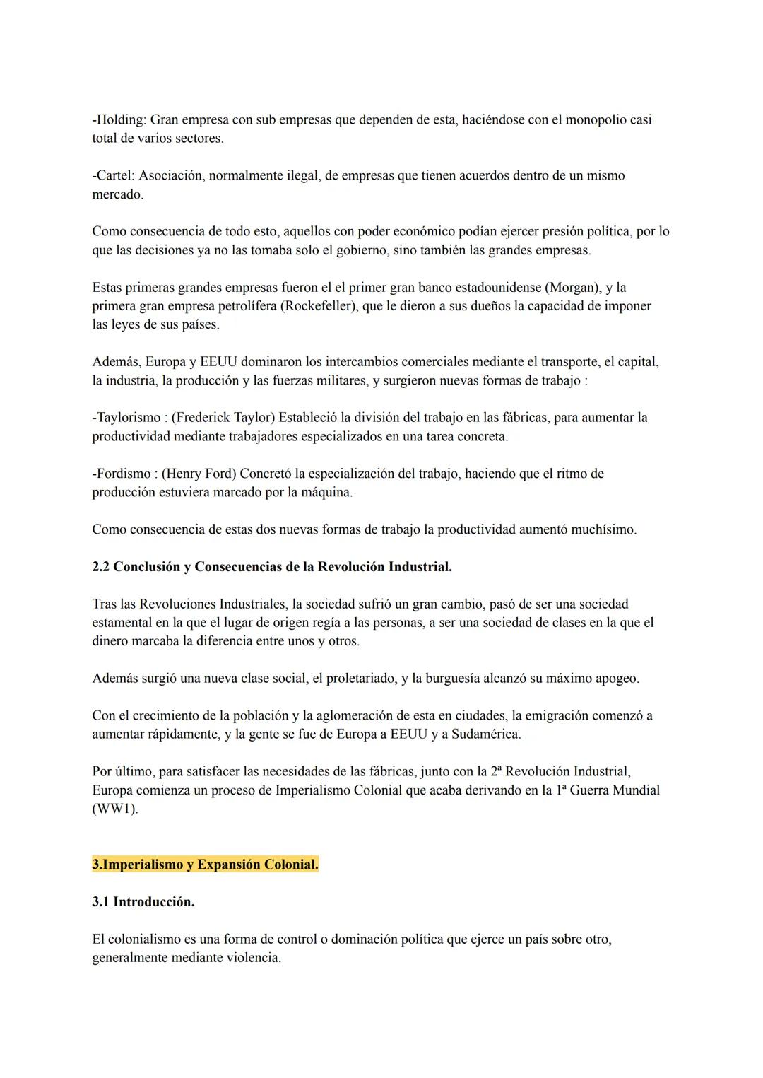 TEMA 2. REVOLUCIÓN INDUSTRIAL E IMPERIALISMO
Introducción.
La Revolución Industrial fue un proceso de transformación económico, social y tec