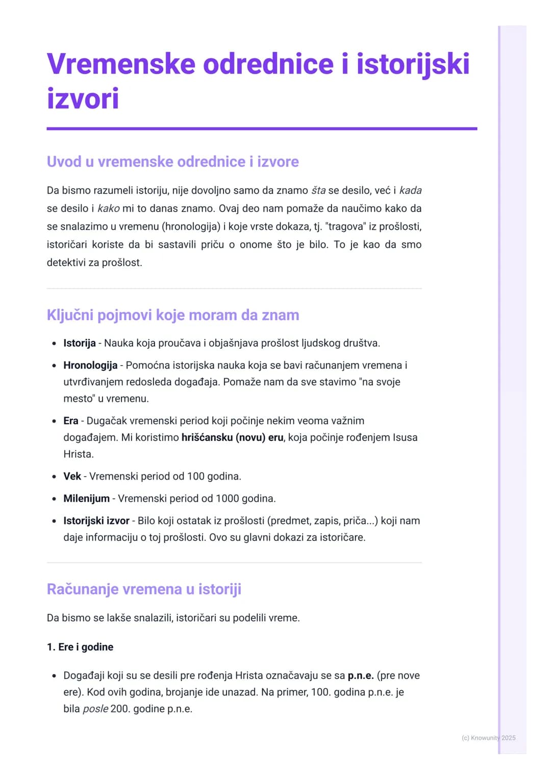 # Vremenske odrednice i istorijski
izvori

Uvod u vremenske odrednice i izvore

Da bismo razumeli istoriju, nije dovoljno samo da znamo šta 