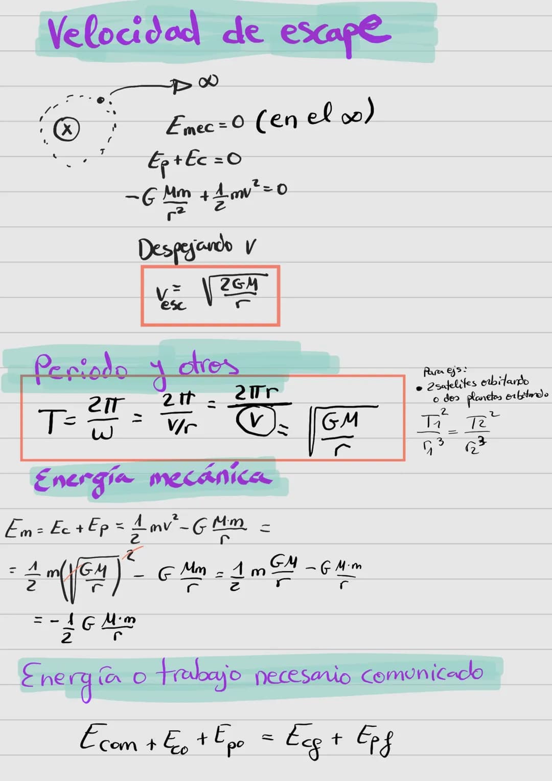 GRAVITACION
BLOQUE 1
- 11
2
F = G M m ₁² G= 6,67·10 Nm / kg ²
-2
fuerza gravitatoria
r²
Notas: en este tipo de problemas, generalmente traba