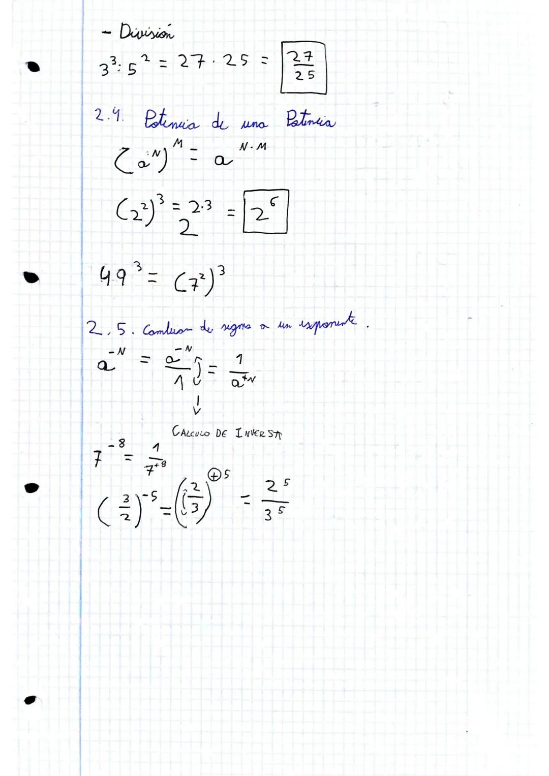 UNIDAD
2
1- Potencias de números Racionales
1.1- Patincios de Exponentes de Enters Pasitius
a
1/
N
a
que
repete)
N= Exponente ( Númera de ve