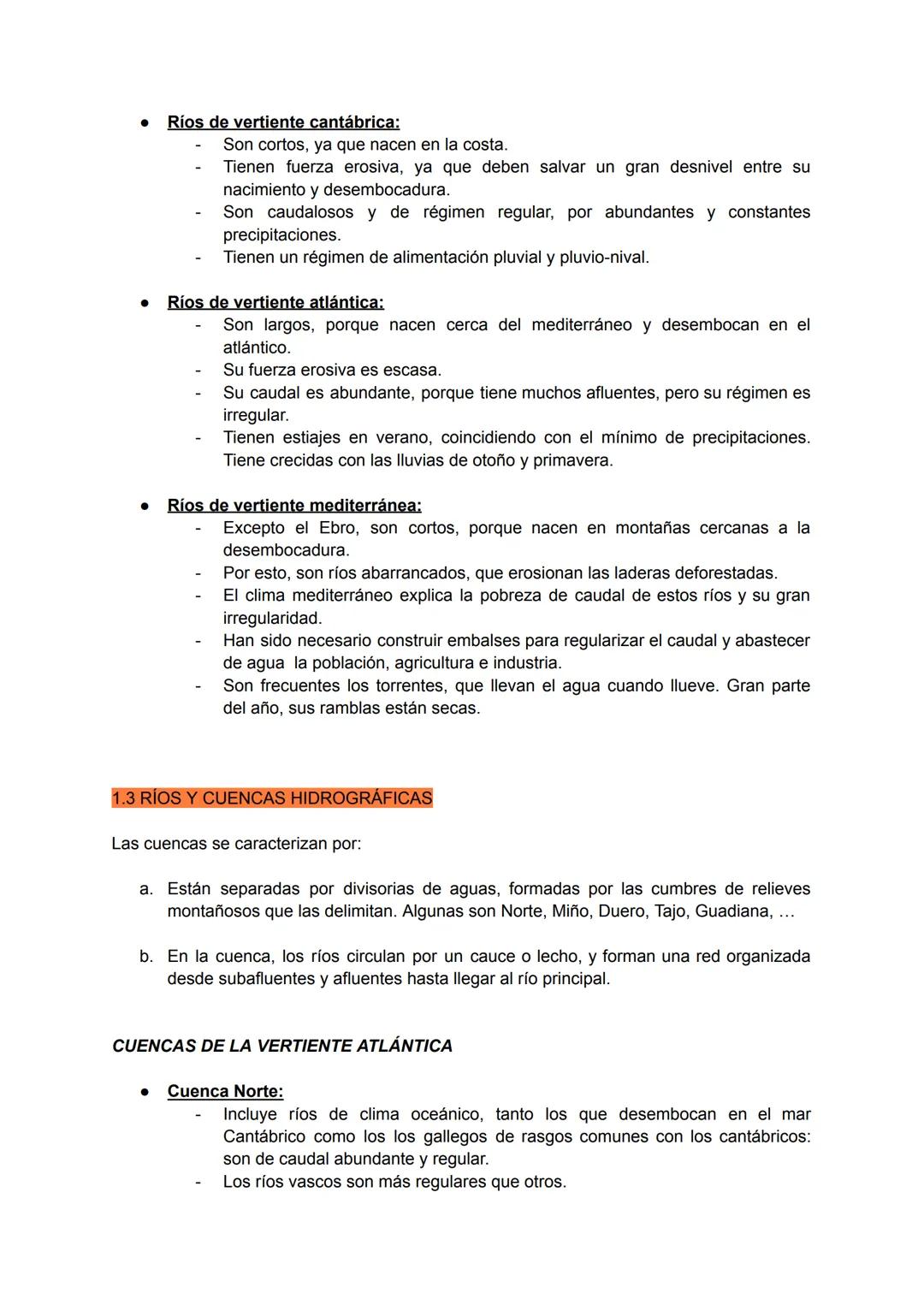 GEOGRAFÍA TEMA 3: LAS AGUAS Y LA RED HIDROGRÁFICA
1. LOS RÍOS PENINSULARES.
1.1. FACTORES.
•
El clima:
Tiene gran influencia porque las prec