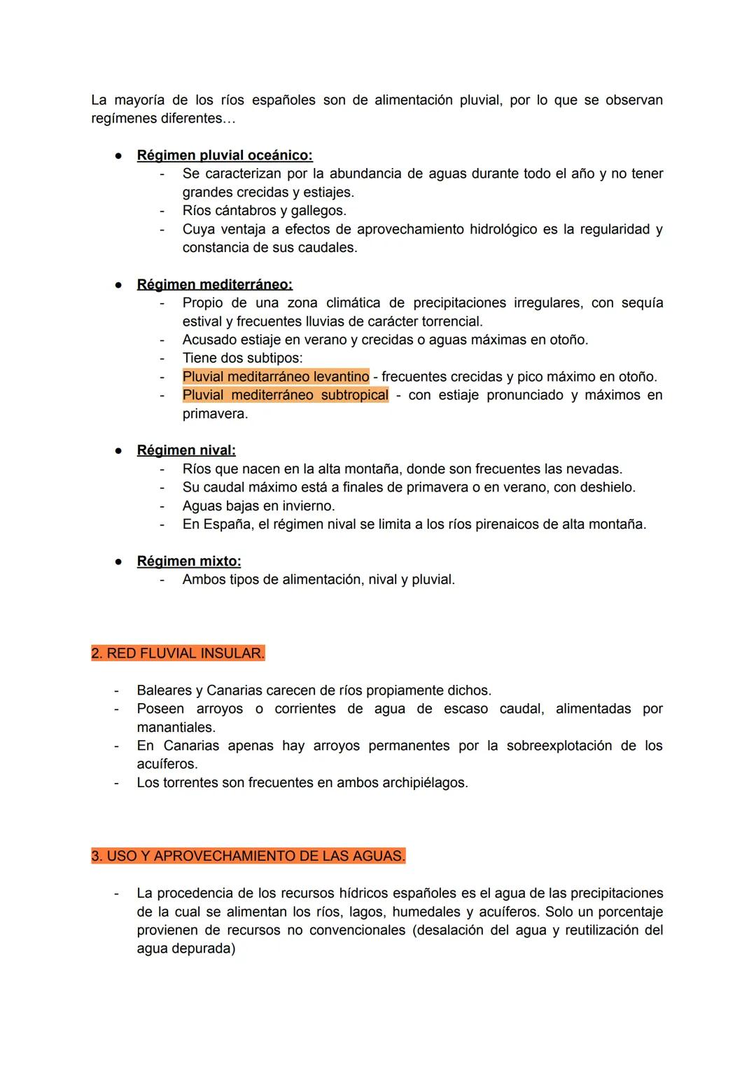 GEOGRAFÍA TEMA 3: LAS AGUAS Y LA RED HIDROGRÁFICA
1. LOS RÍOS PENINSULARES.
1.1. FACTORES.
•
El clima:
Tiene gran influencia porque las prec