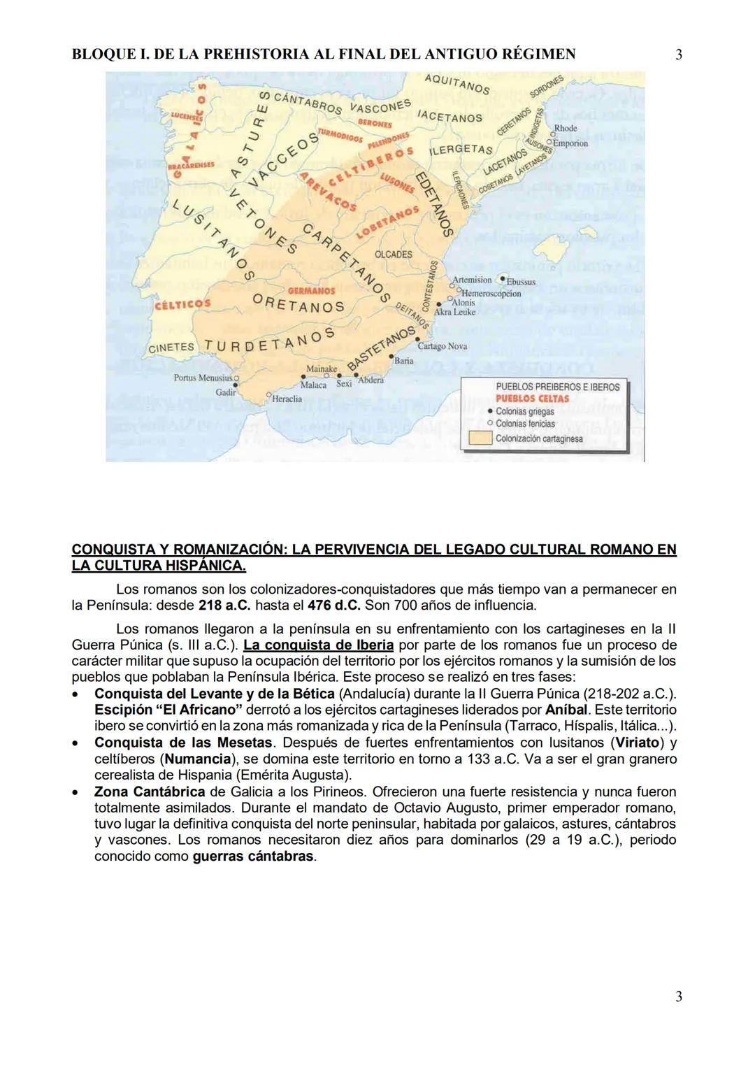 BLOQUE I. DE LA PREHISTORIA AL FINAL DEL ANTIGUO RÉGIMEN
TEMA 1.- LA PREHISTORIA Y LA EDAD ANTIGUA
●
1
Los pueblos prerromanos. Las coloniza
