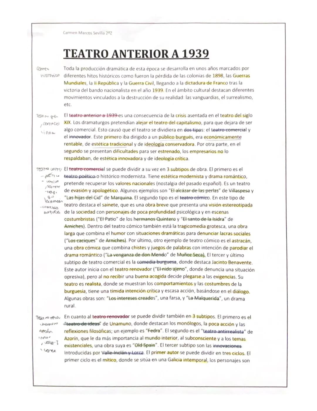 Connex
historico
Tearn quen
comecial
Carmen Marcos Sevilla 292
-
TEATRO ANTERIOR A 1939
Toda la producción dramática de esta época se desarr