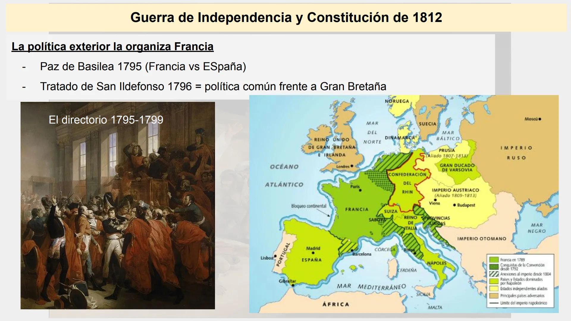 # Guerra de Independencia y Constitución de 1812 Guerra de Independencia y Constitución de 1812

Carlos IV rey en 1788.
2 problemas
- Incapa