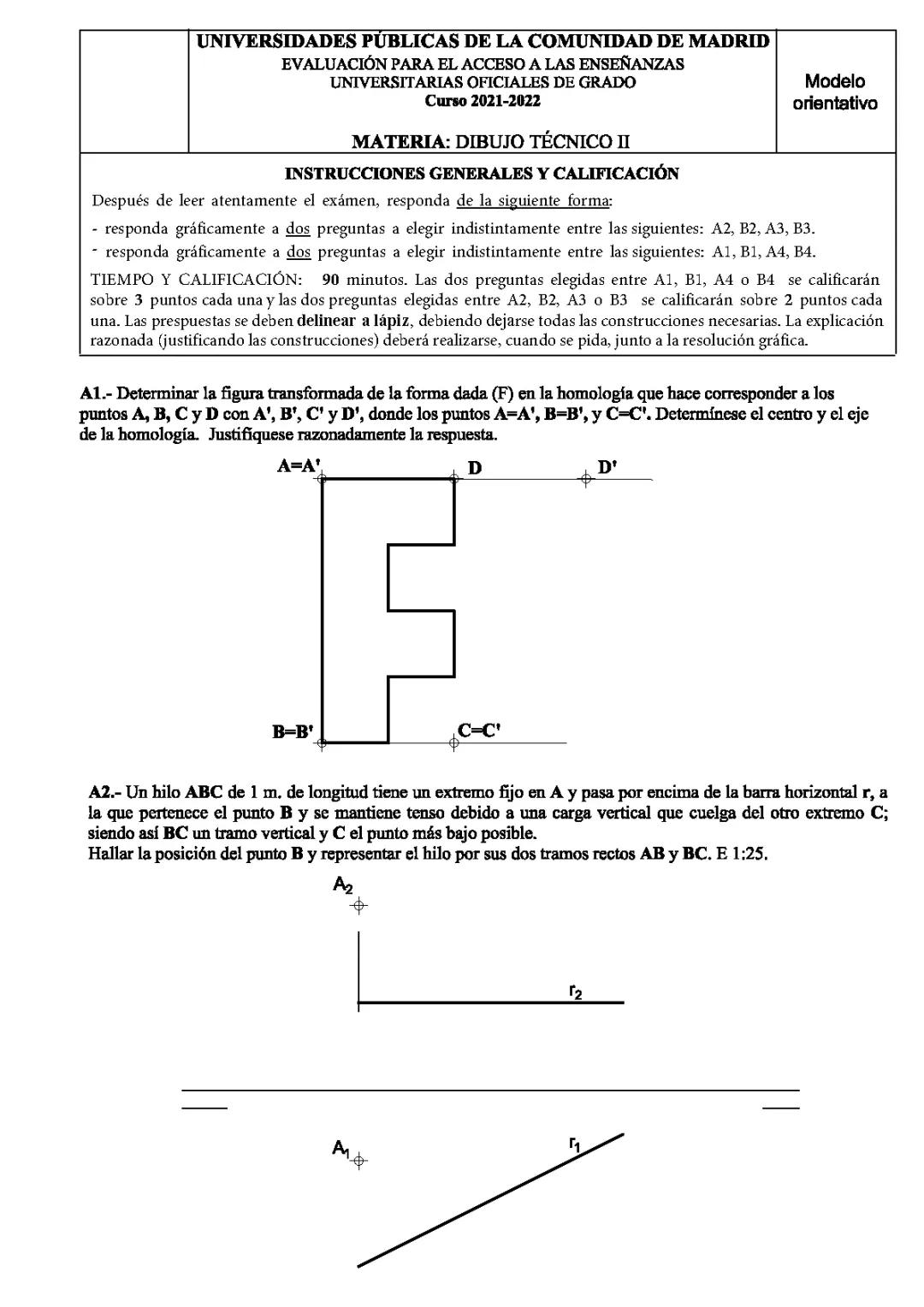 examen ebau dibujo tecnico