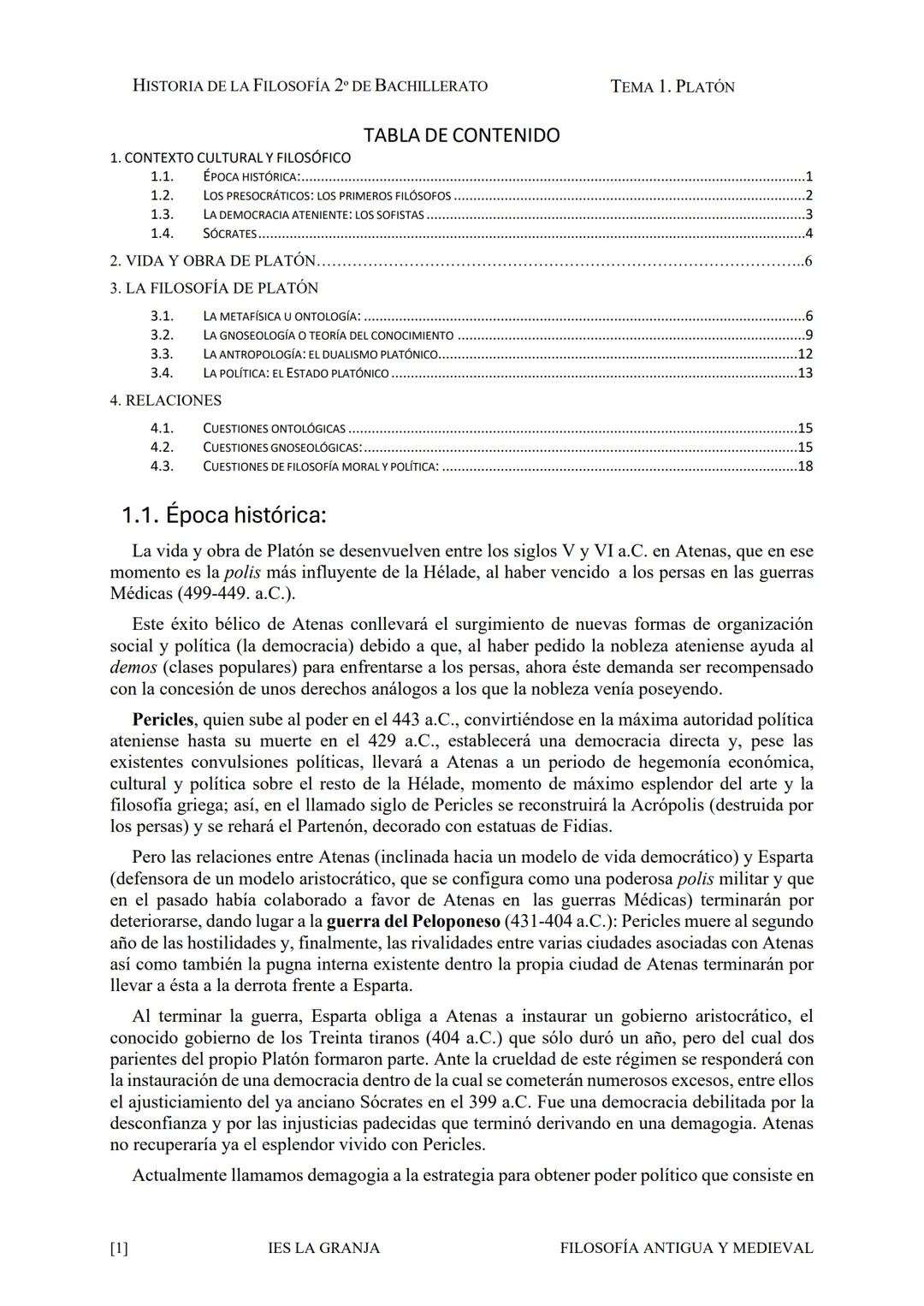 $\Phi$

IES LA GRANJA

HISTORIA DE LA
FILOSOFÍA
occidental

APUNTES PARA EL
COMENTARIO DE
TEXTOS  # Platón  HISTORIA DE LA FILOSOFÍA 2º DE B