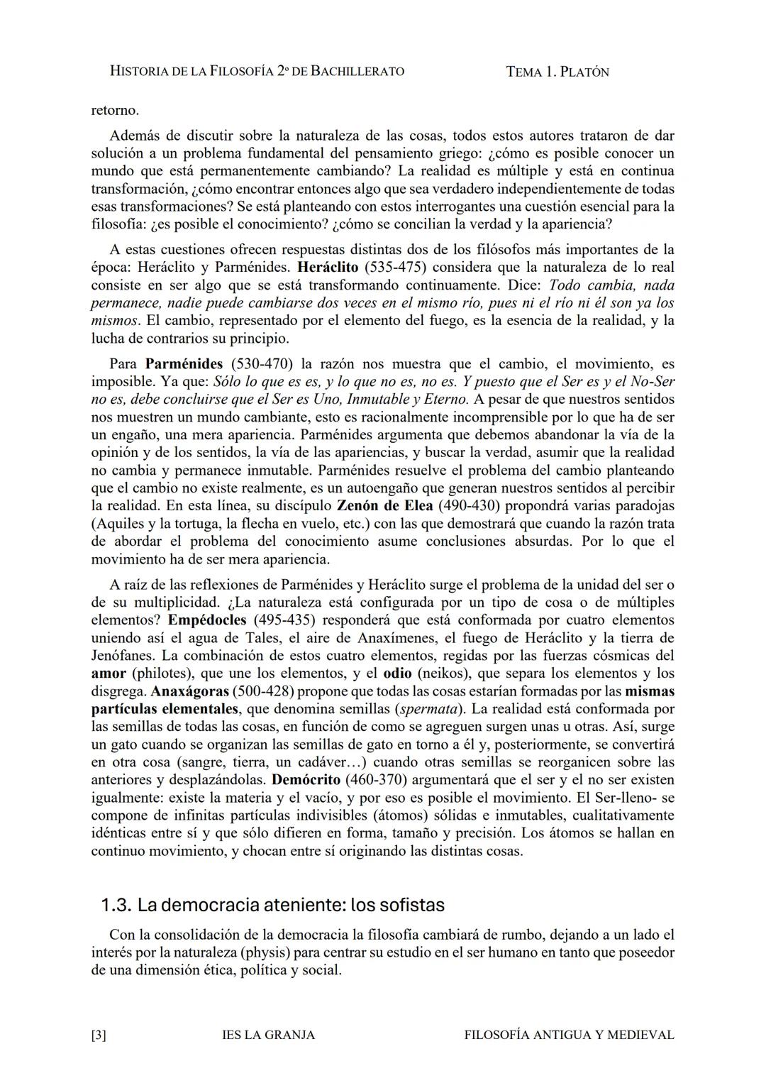 $\Phi$

IES LA GRANJA

HISTORIA DE LA
FILOSOFÍA
occidental

APUNTES PARA EL
COMENTARIO DE
TEXTOS  # Platón  HISTORIA DE LA FILOSOFÍA 2º DE B