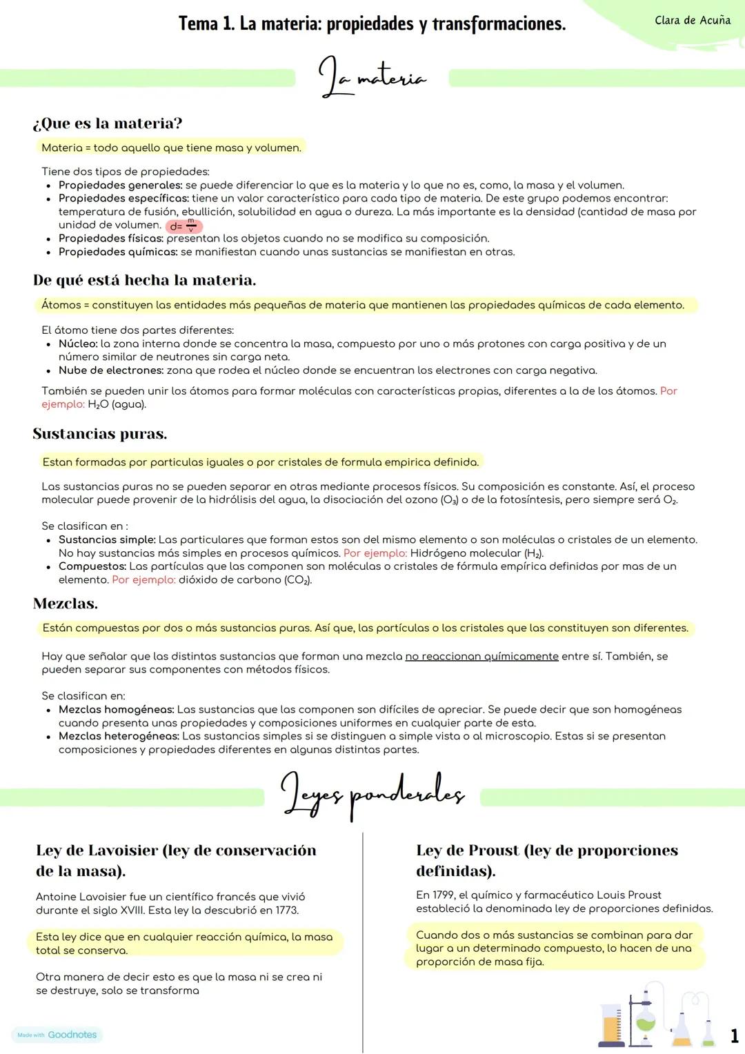 Química/ La materia: propiedades y transformaciones.