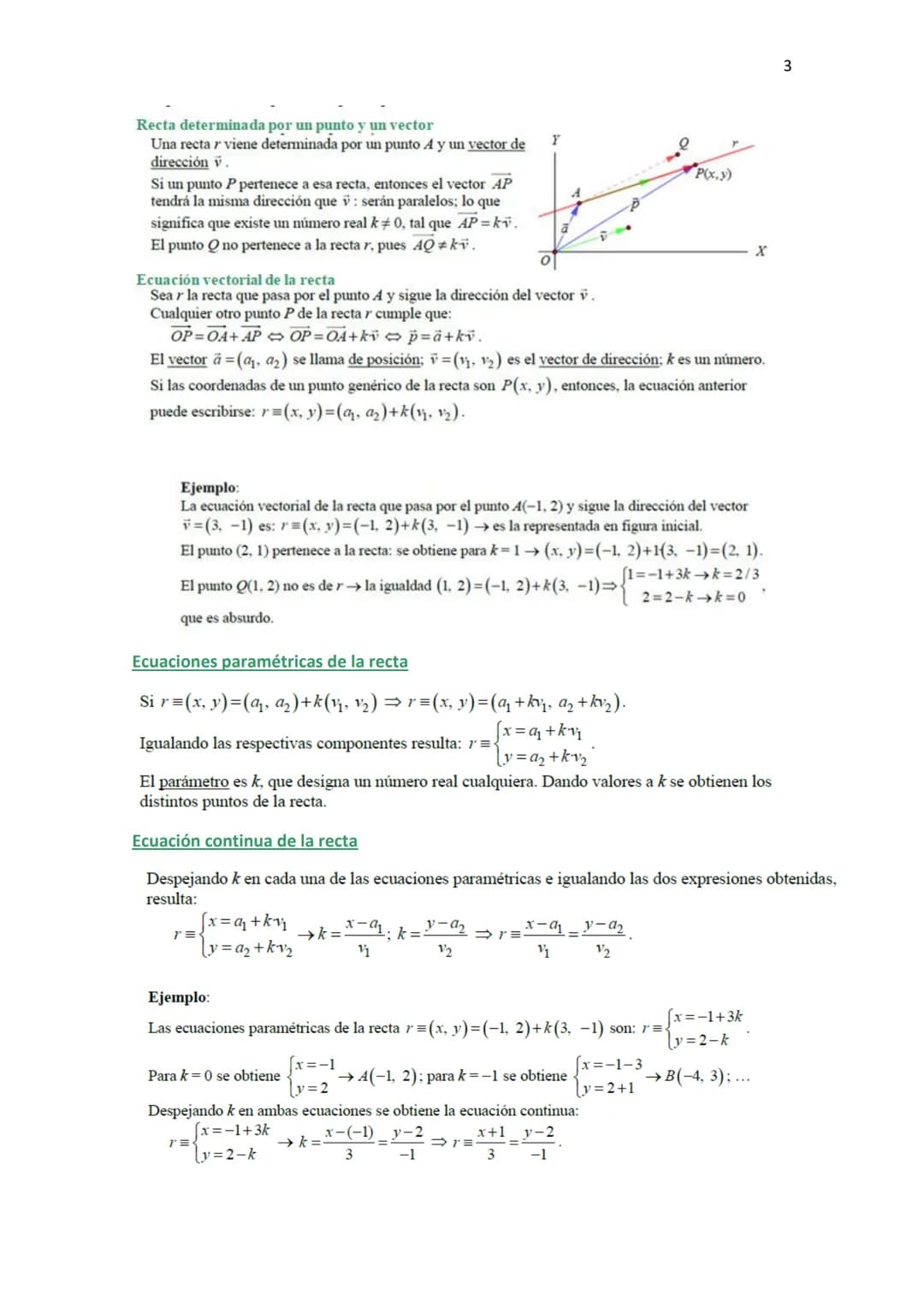 GEOMETRÍA ANALÍTICA ( TEORÍA Y EJEMPLOS)
VECTORES
Vector fijo y vector libre
El vector que tiene por origen el punto A y por extremo el punt