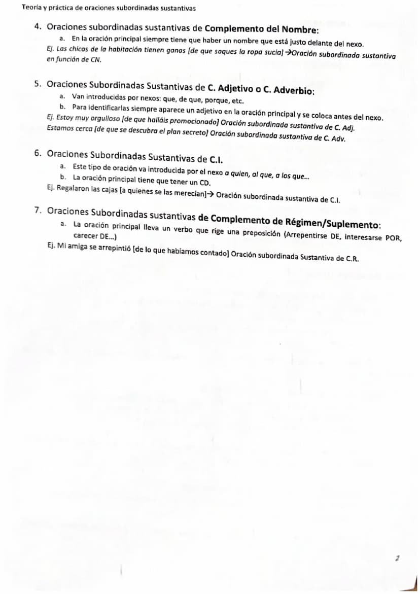 Teoría y práctica de oraciones subordinadas sustantivas
ORACIONES SUBORDINADAS:
Son aquellas en las que existe una relación de dependencia. 