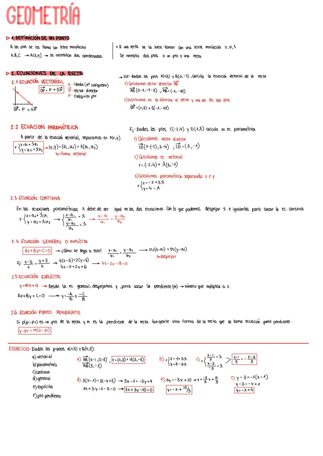 GEOMETRÍA
▷1. DEFINICIÓN DE UN PUNTO
A los plos se les llama con letra mayúscula
A,B,C A(x,y) se necesitan dos coordenadas
▷2. ECUACIONES DE