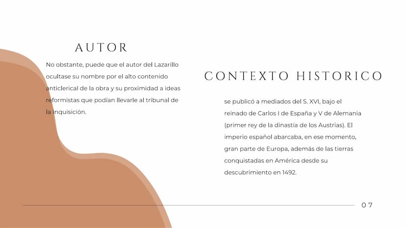 LAZARILLO DE
TORMES RESUMEN
La novela cuenta la vida de un niño
llamado Lázaro que al principio era
inocente, pero se convirtió en
pícaro pa