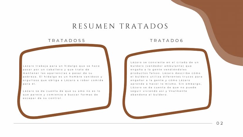 LAZARILLO DE
TORMES RESUMEN
La novela cuenta la vida de un niño
llamado Lázaro que al principio era
inocente, pero se convirtió en
pícaro pa