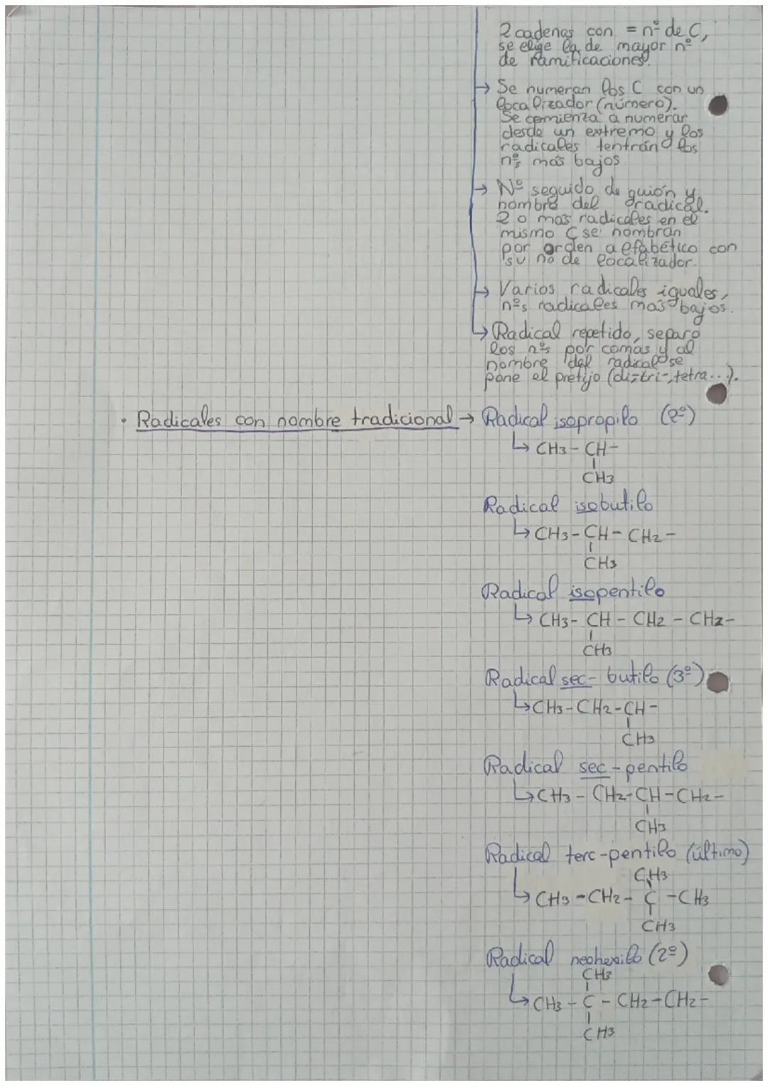 TEMA 2:
Formulación química orgánica
en su cadena Carbono e Hidrogeno
y también pueden conterer Oxigeno, Nitrogen o
· Aquellos que poseen
(h