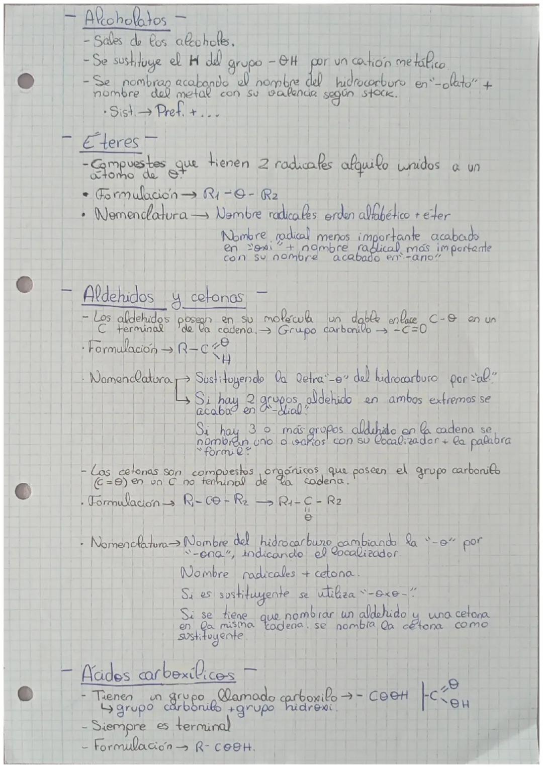 TEMA 2:
Formulación química orgánica
en su cadena Carbono e Hidrogeno
y también pueden conterer Oxigeno, Nitrogen o
· Aquellos que poseen
(h