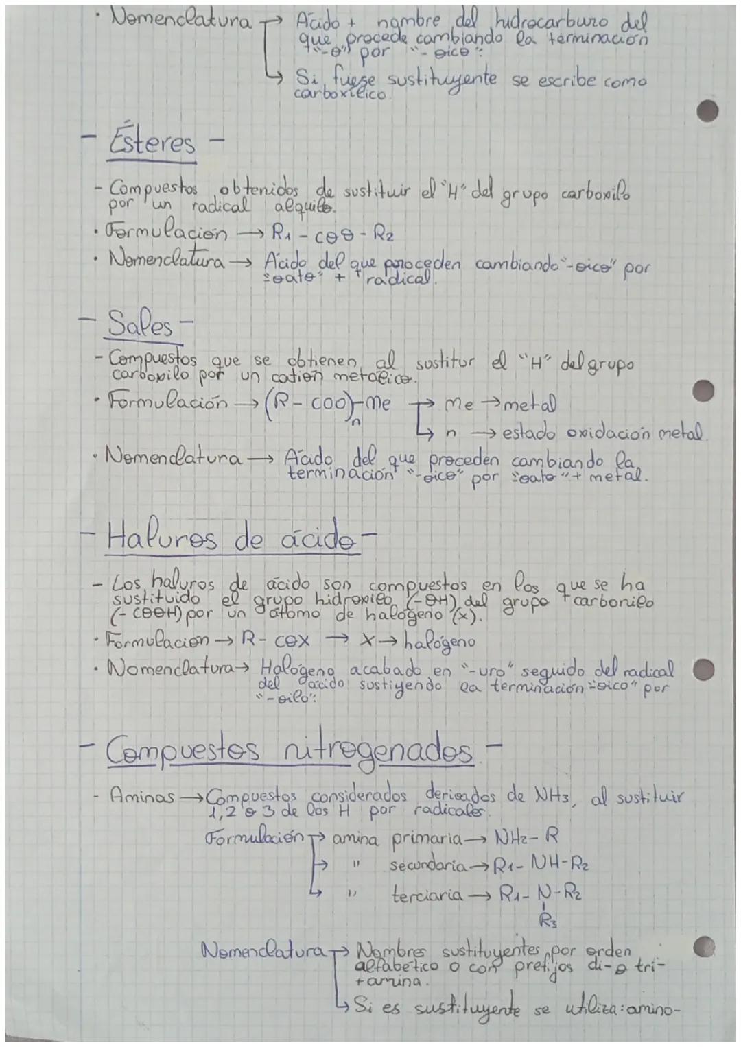 TEMA 2:
Formulación química orgánica
en su cadena Carbono e Hidrogeno
y también pueden conterer Oxigeno, Nitrogen o
· Aquellos que poseen
(h