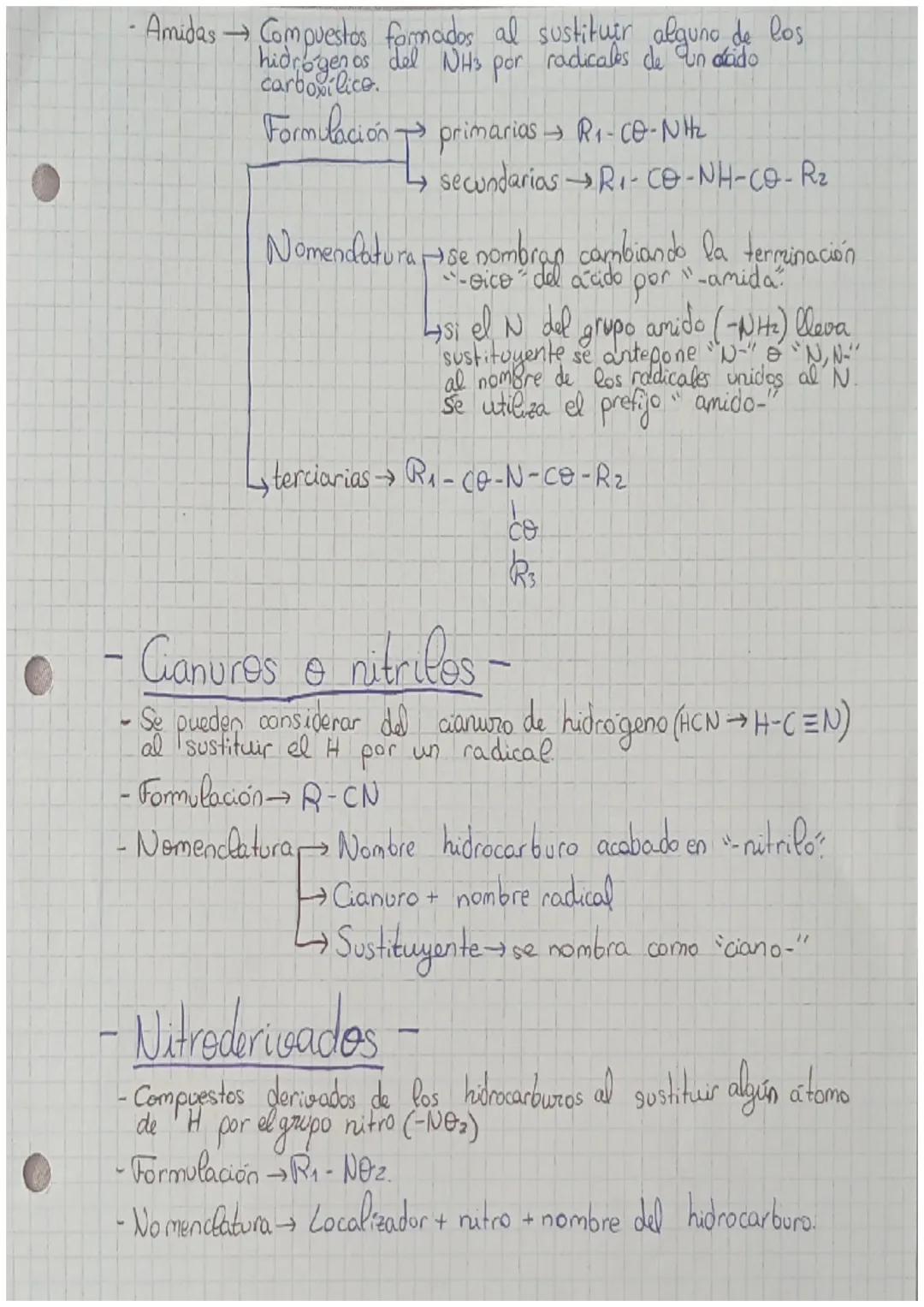 TEMA 2:
Formulación química orgánica
en su cadena Carbono e Hidrogeno
y también pueden conterer Oxigeno, Nitrogen o
· Aquellos que poseen
(h