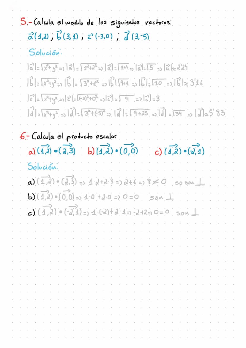 معلومة معه
منم
1.- Calcula los vectores AB, BC, CB y AD y sus
respectivos modulo.
A (20) B (0) C (51) D(32)
Solución:
AB=B-A => (0)-(-), 6) 