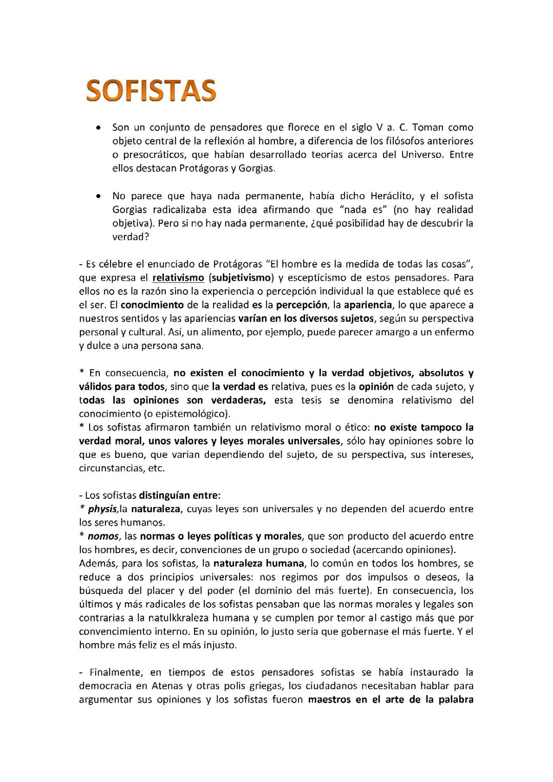 SOCRATES Y LOS SOFISTAS