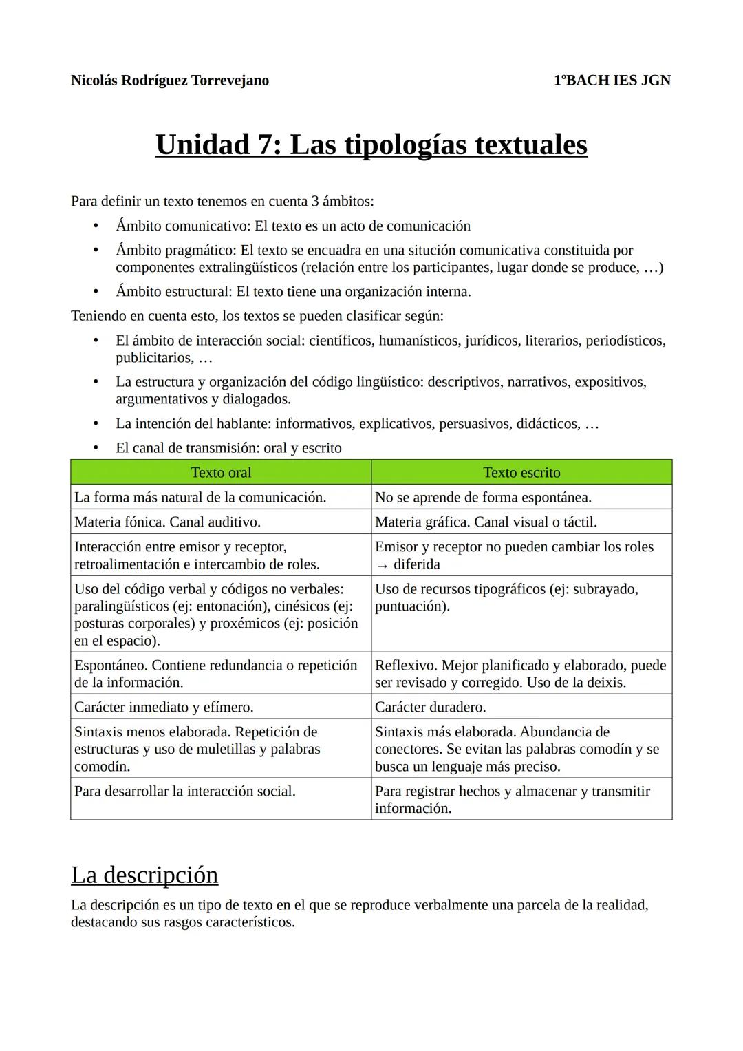 Las tipologías textuales